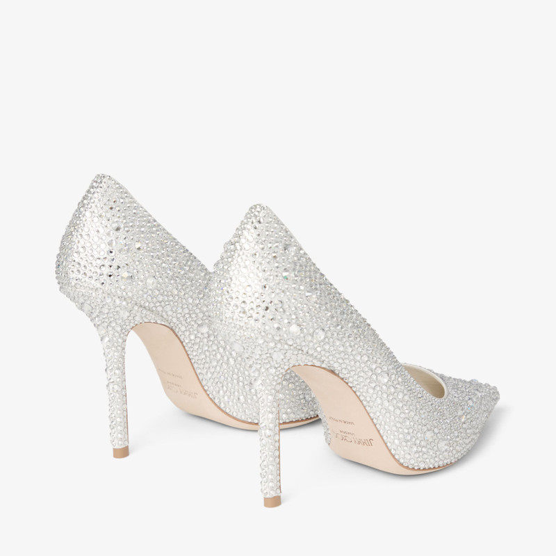 JIMMY CHOO Love 100
Ivory Satin Pumps with Crystal Embellishment outlook