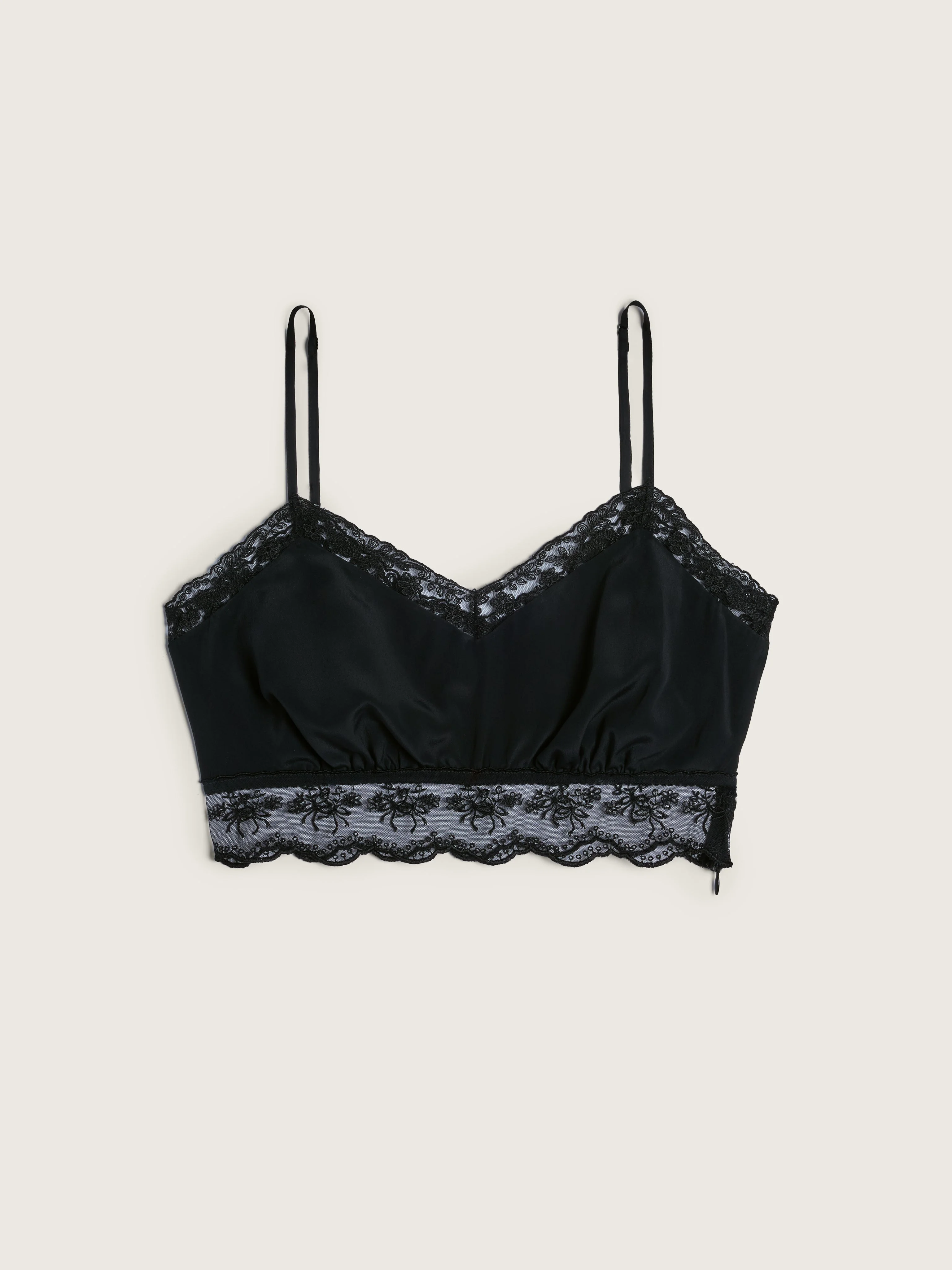 Lace Trim Negligee Bralette - 1