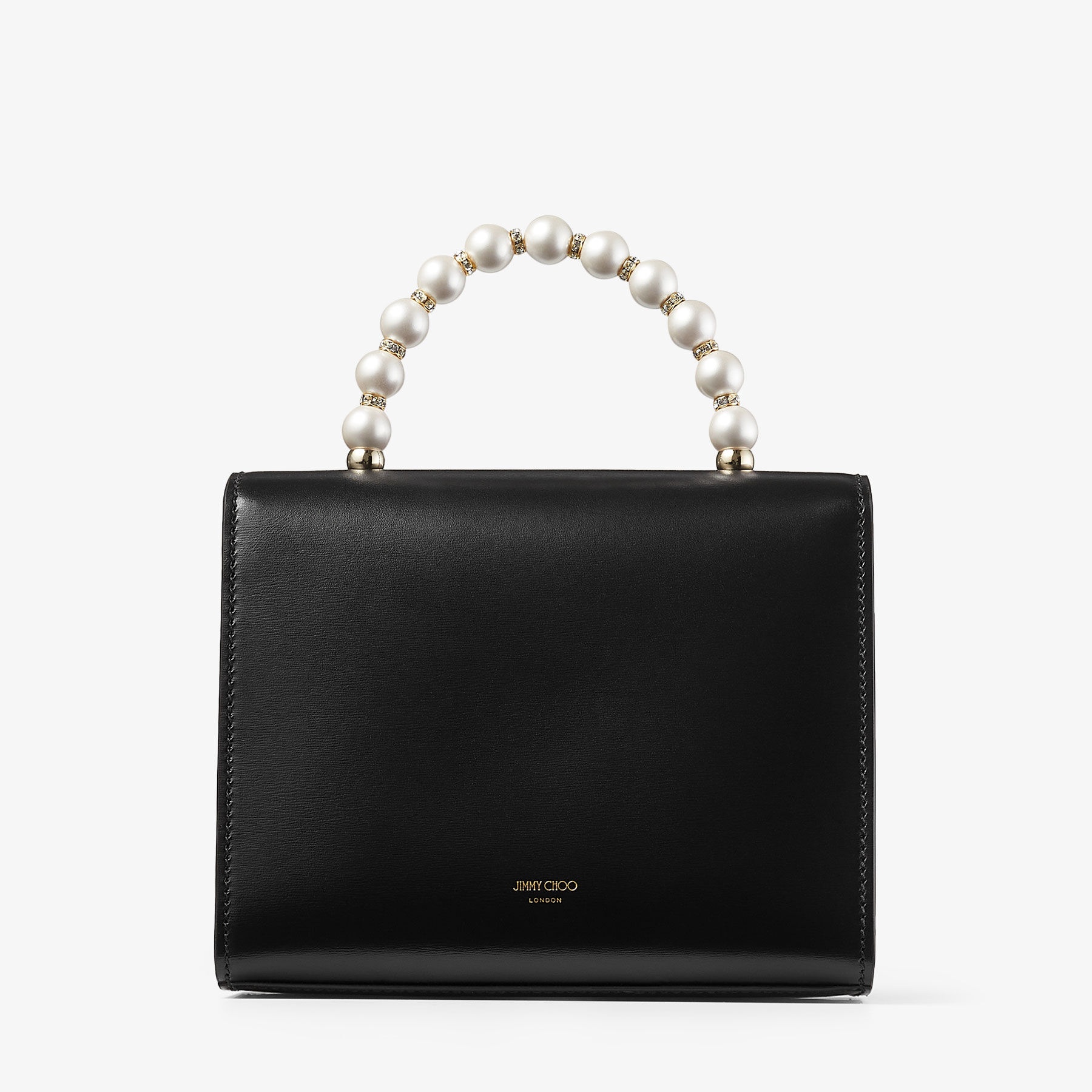Avenue Top Handle/S
Black Box Leather Top Handle Bag with Pearls - 6
