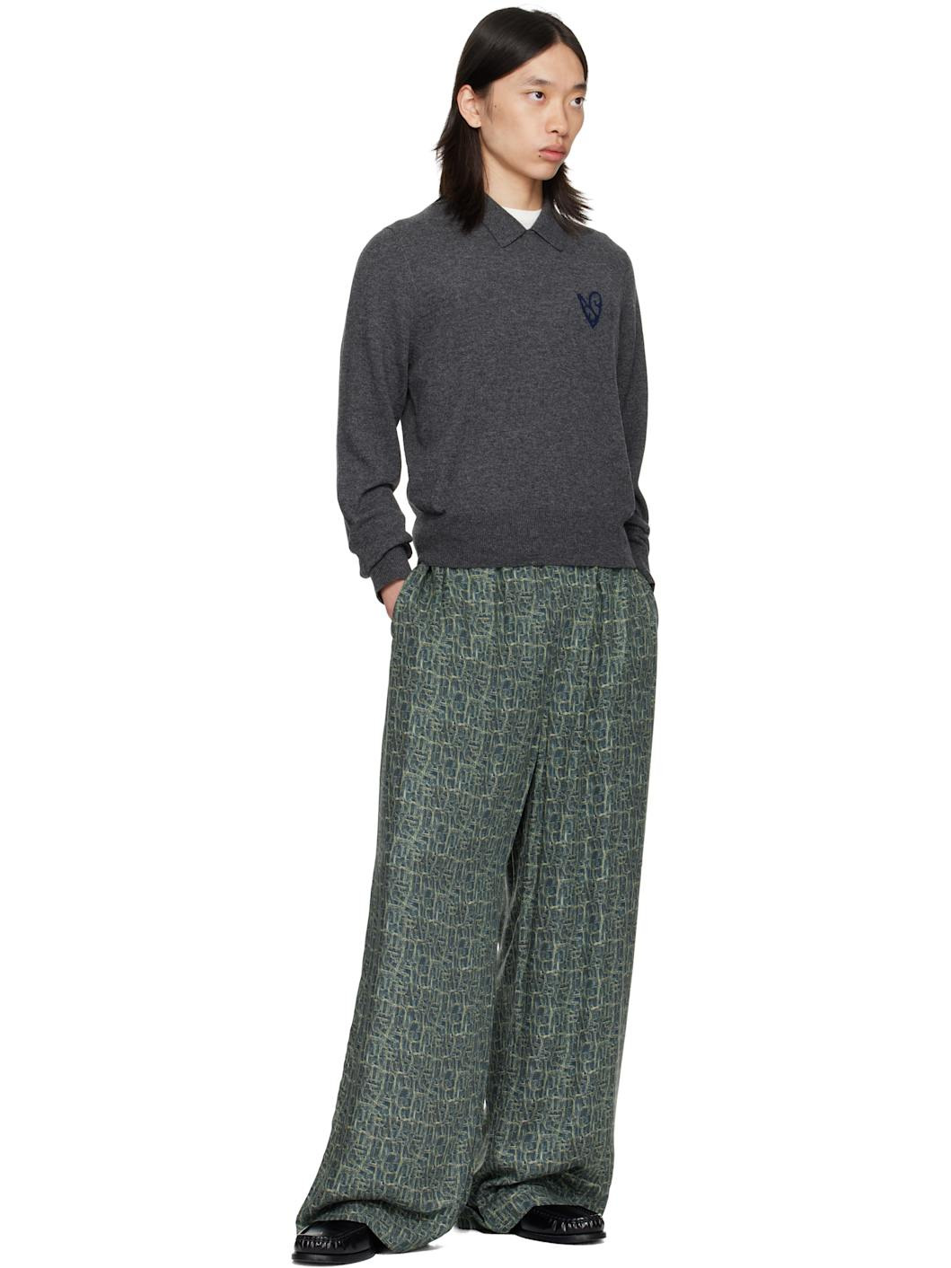 Blue Monogram Trousers - 4