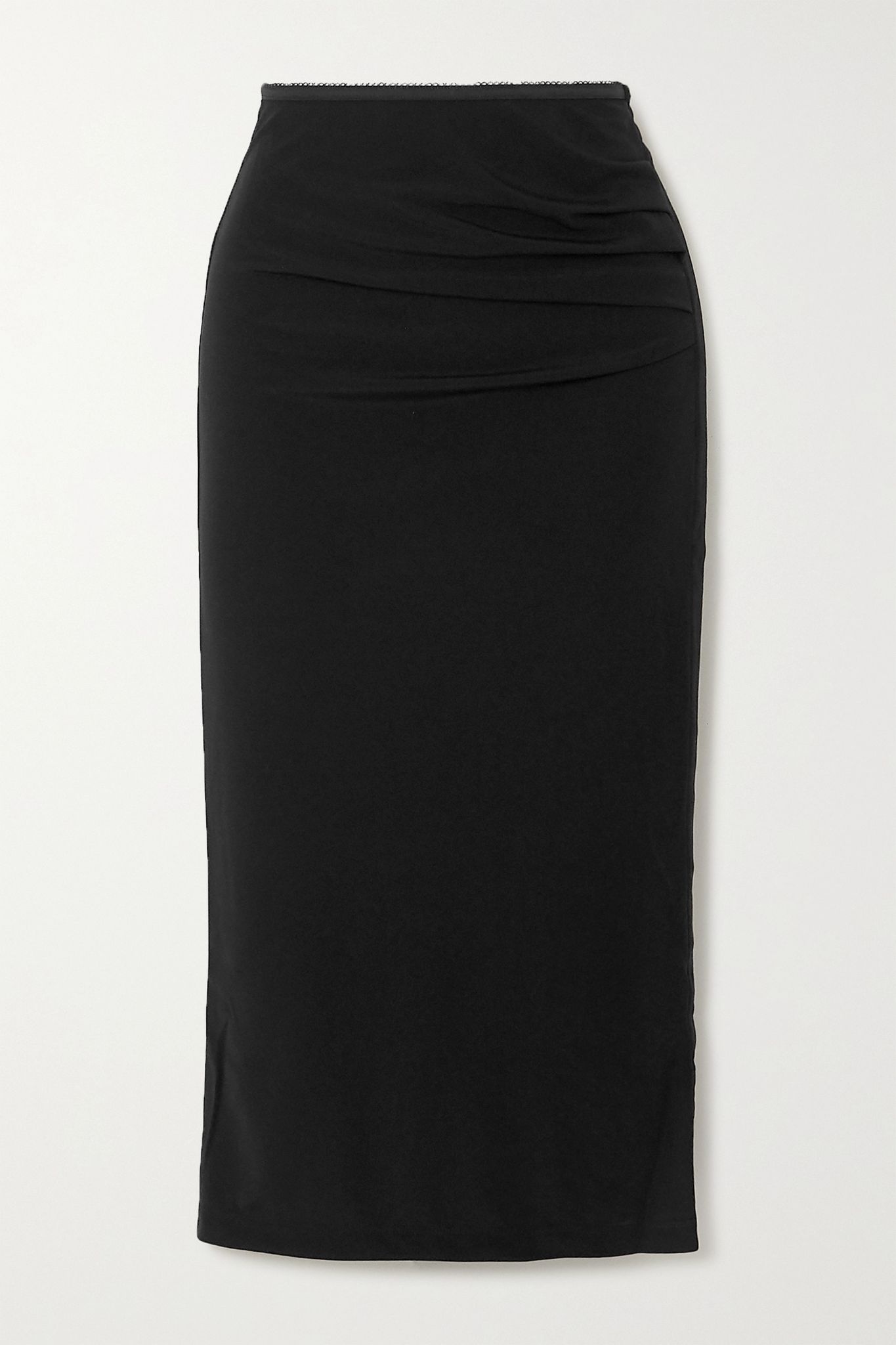 Gathered crepe midi skirt - 1