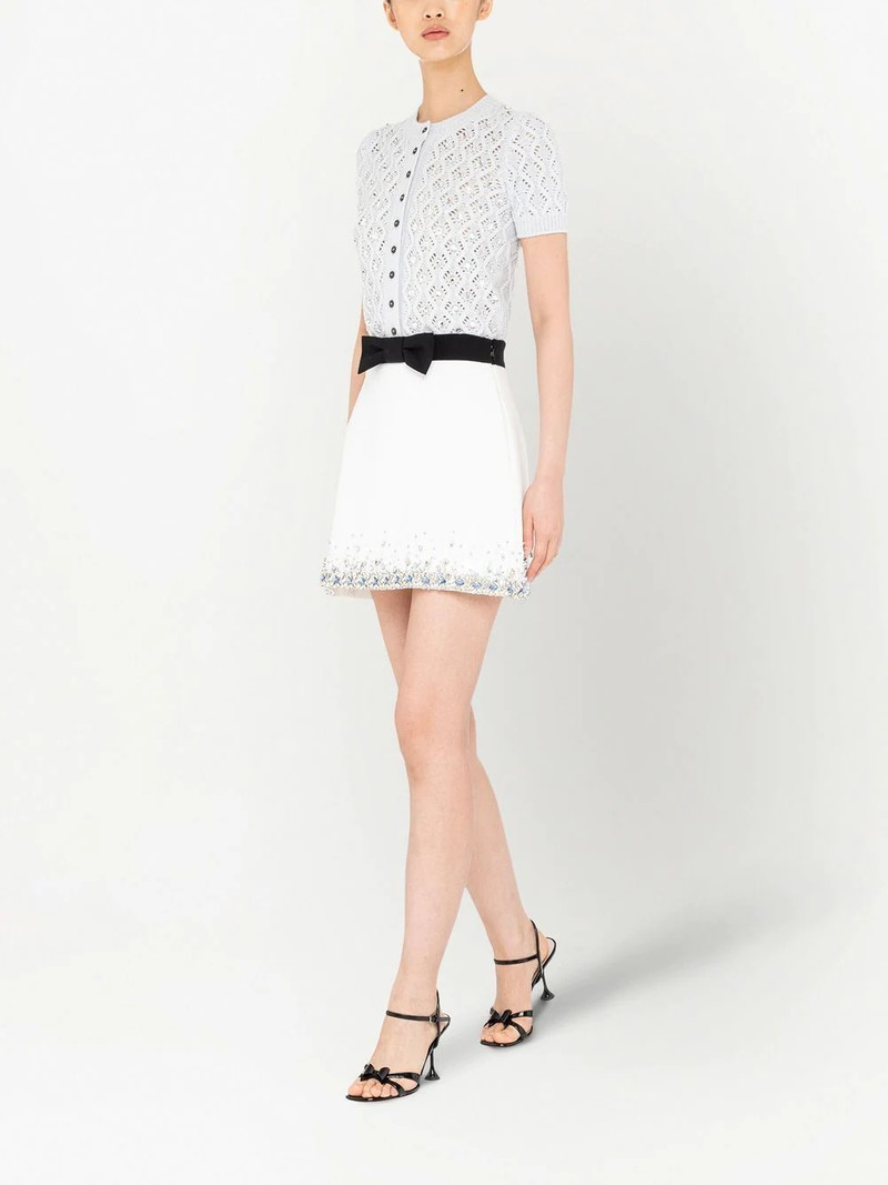 Miu Miu rhinestone-embellished cropped cardigan outlook