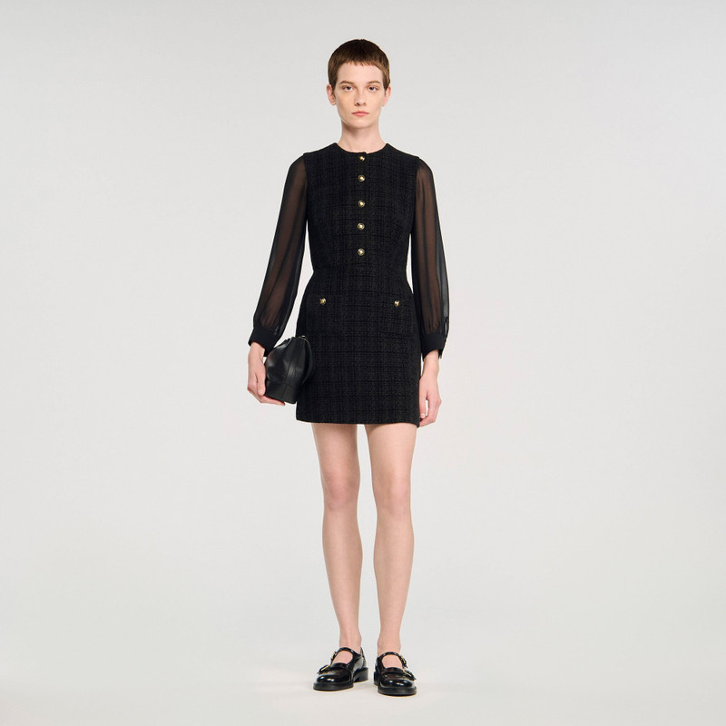 Sandro LONG-SLEEVED MINI DRESS outlook