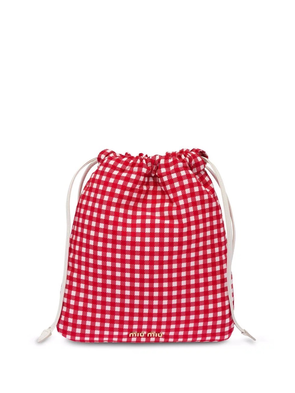 check-print drawstring pouch - 1