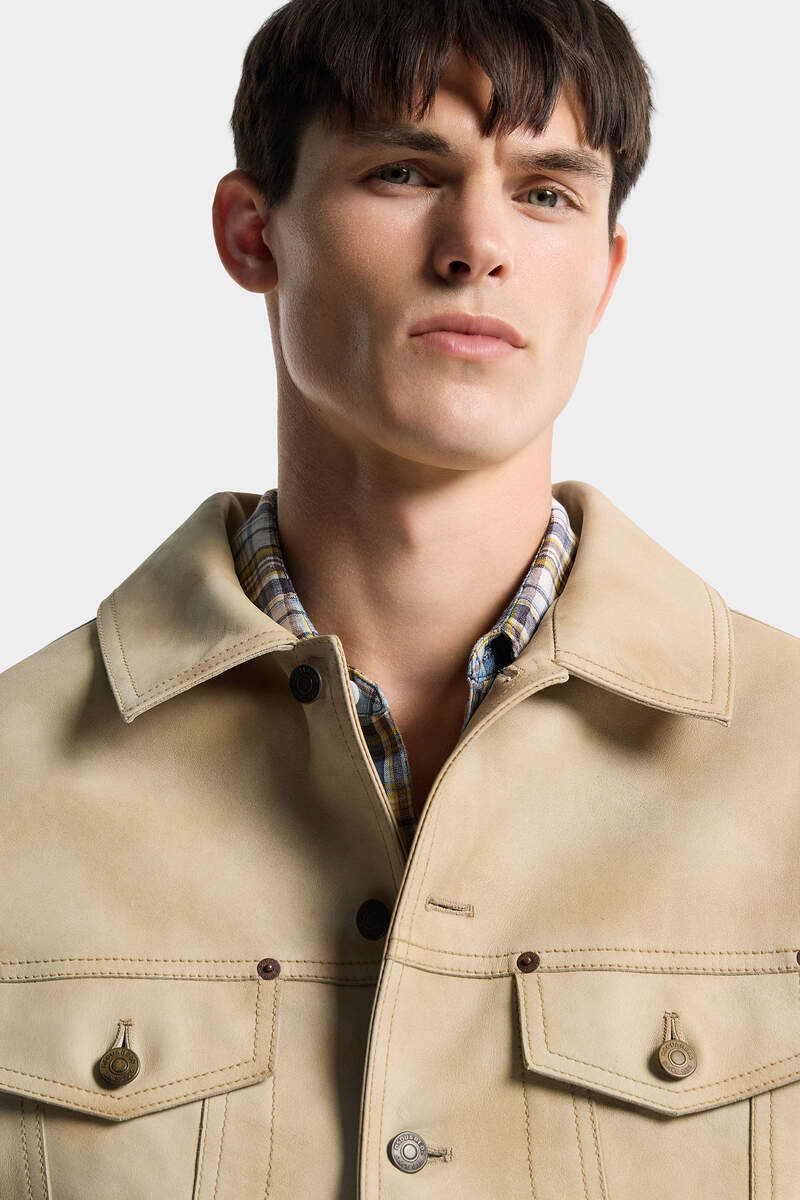 LEATHER JEAN JACKET 5