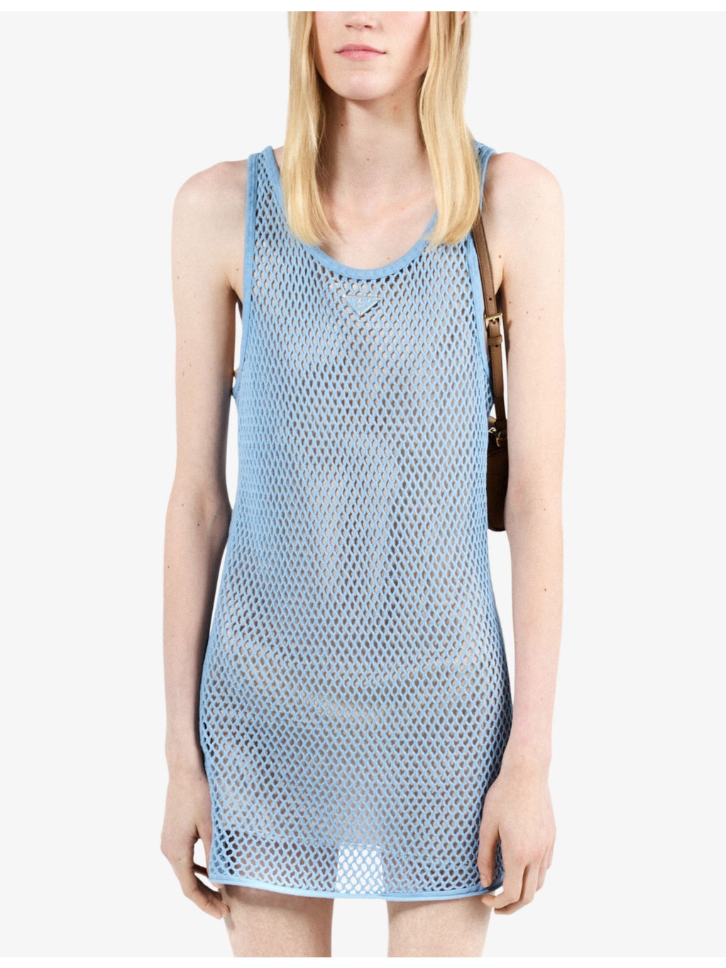 Triangle-Logo Cotton Mesh Mini Dress - 3