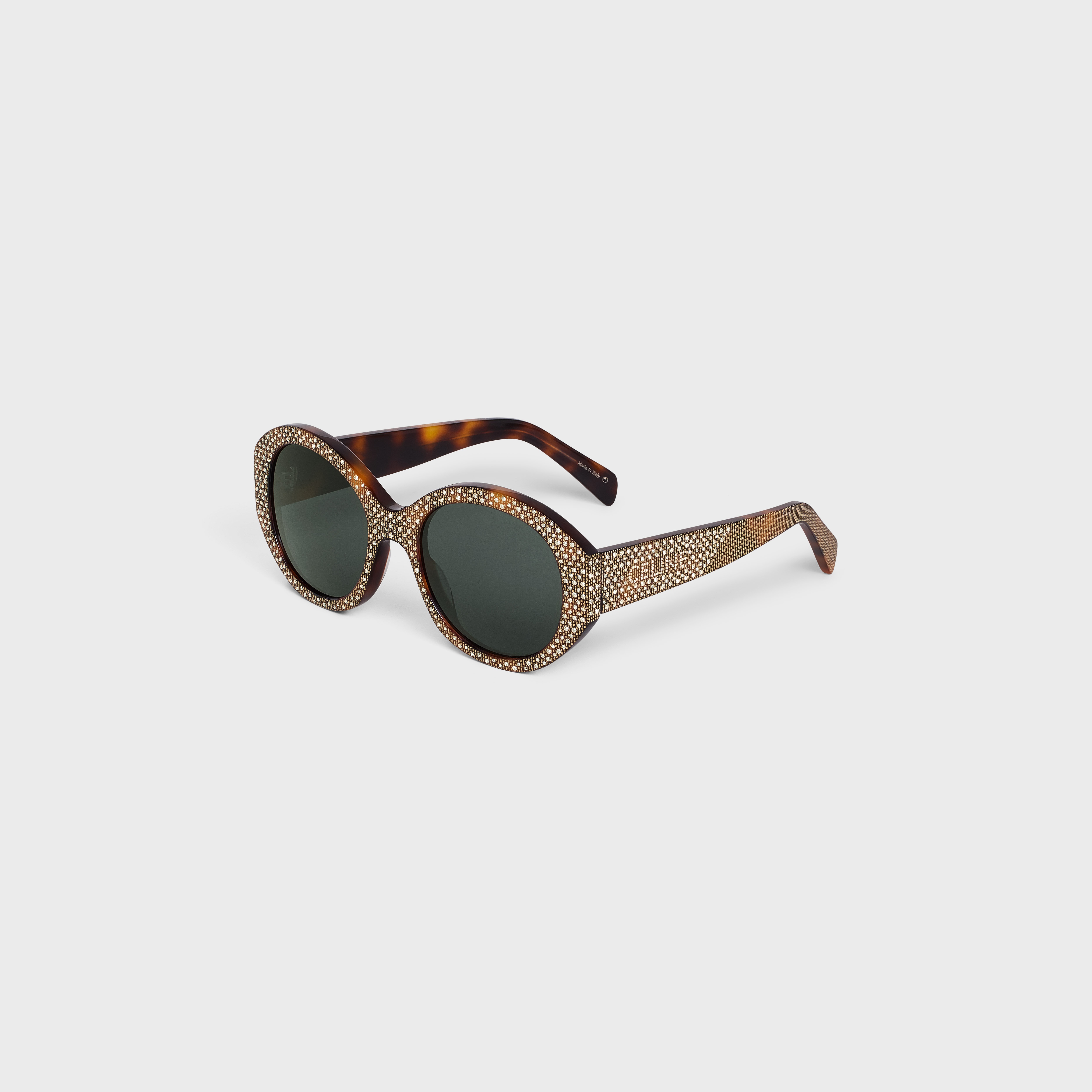 Round S240 Sunglasses in Acetate with Crystals - 3