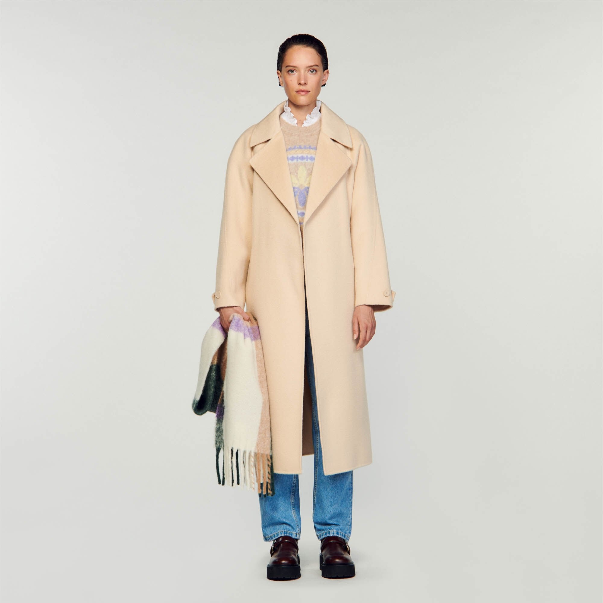 DOUBLE-BREASTED WOOL TRENCH COAT - 2
