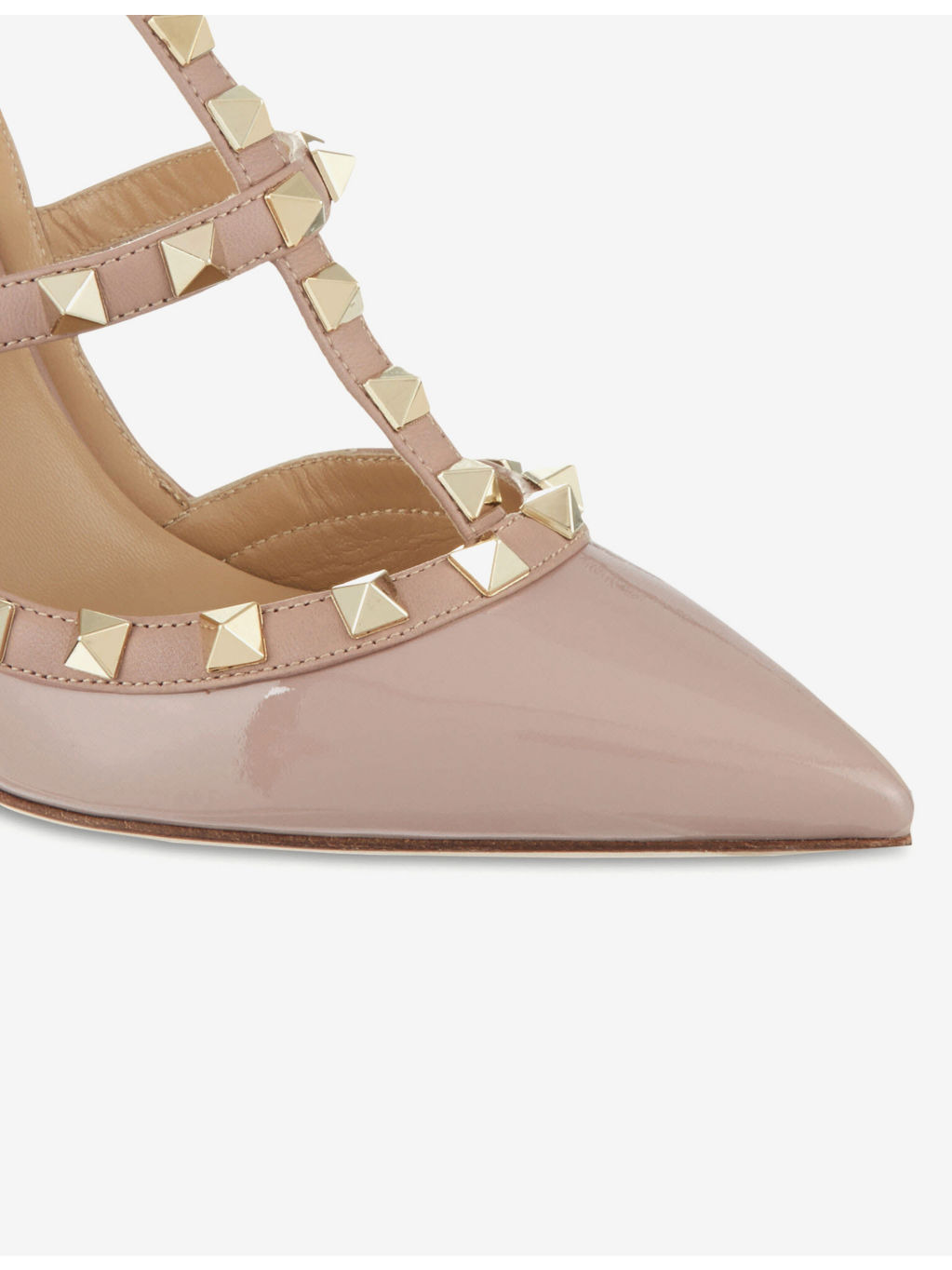 So Noir rockstud patent-leather heeled sandals - 6