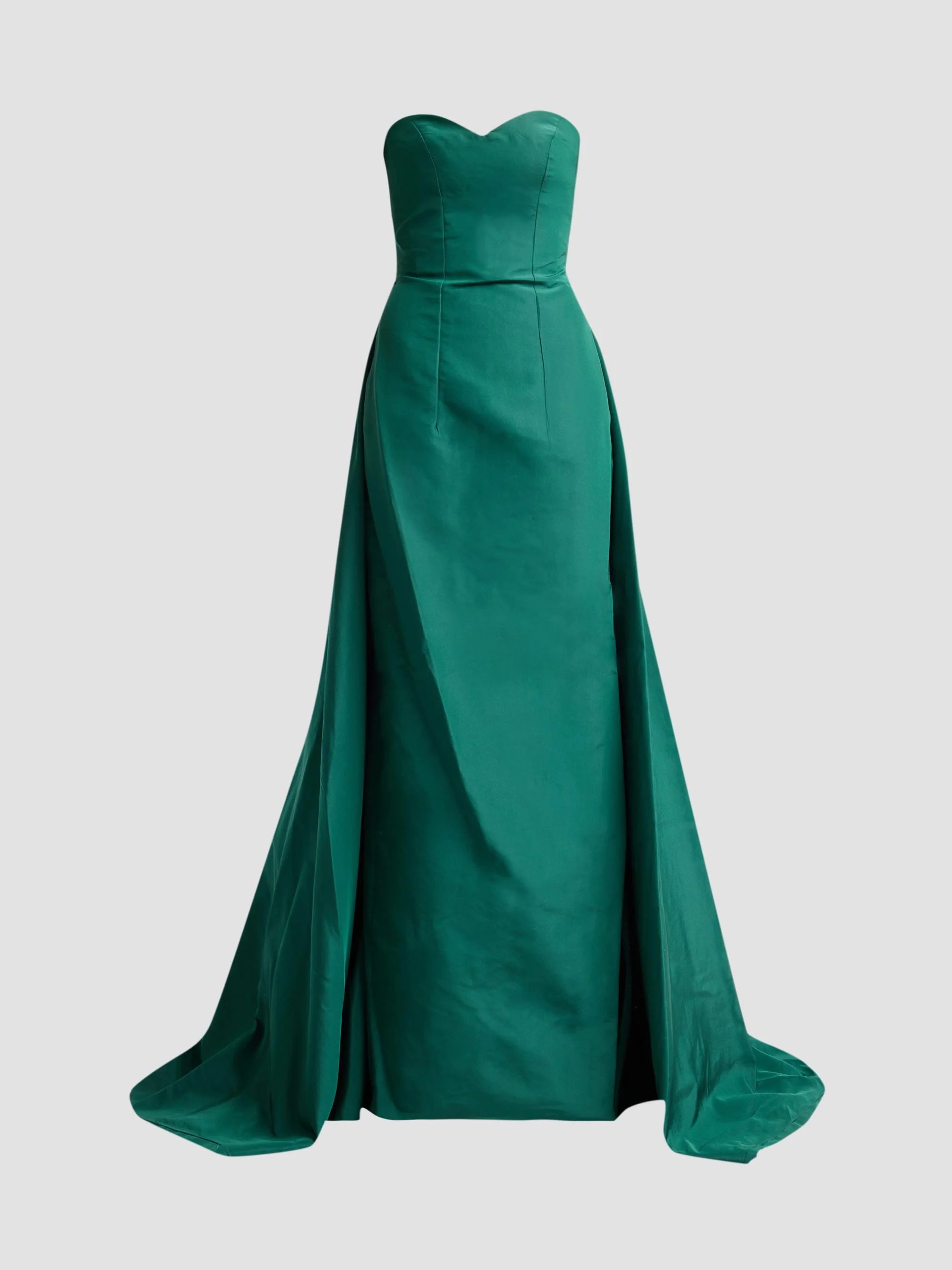 Women's Strapless Silk Faille Trained Gown - Sycamore - 1