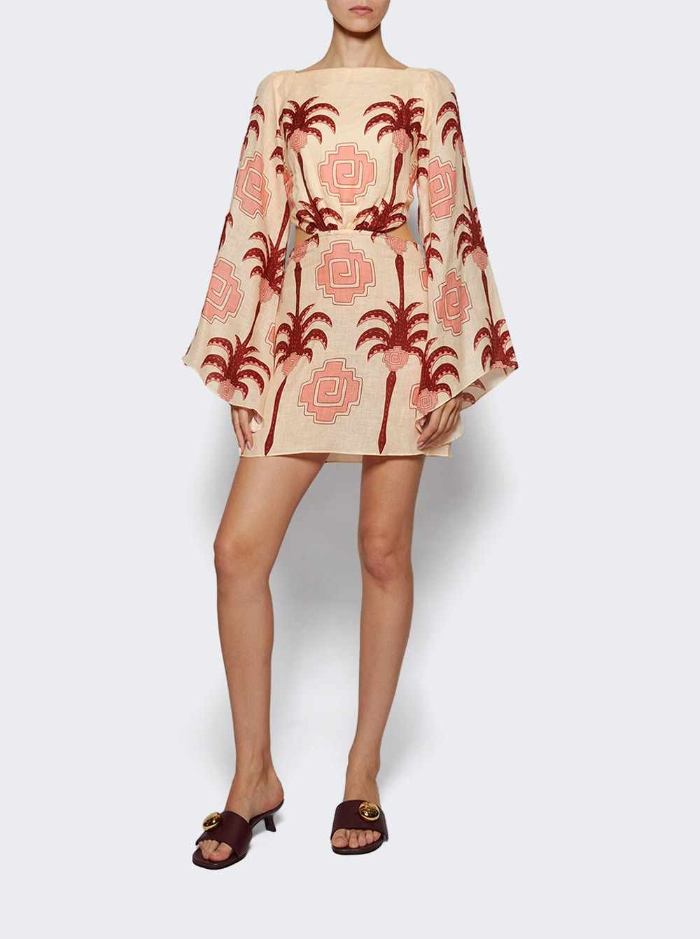 Wave After Wave Mini Dress Ecru And Paprika - 5