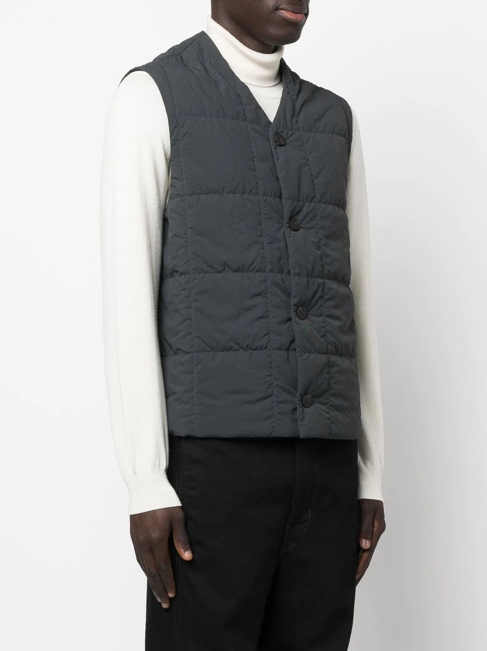 buttoned quilted waistcoat - 3