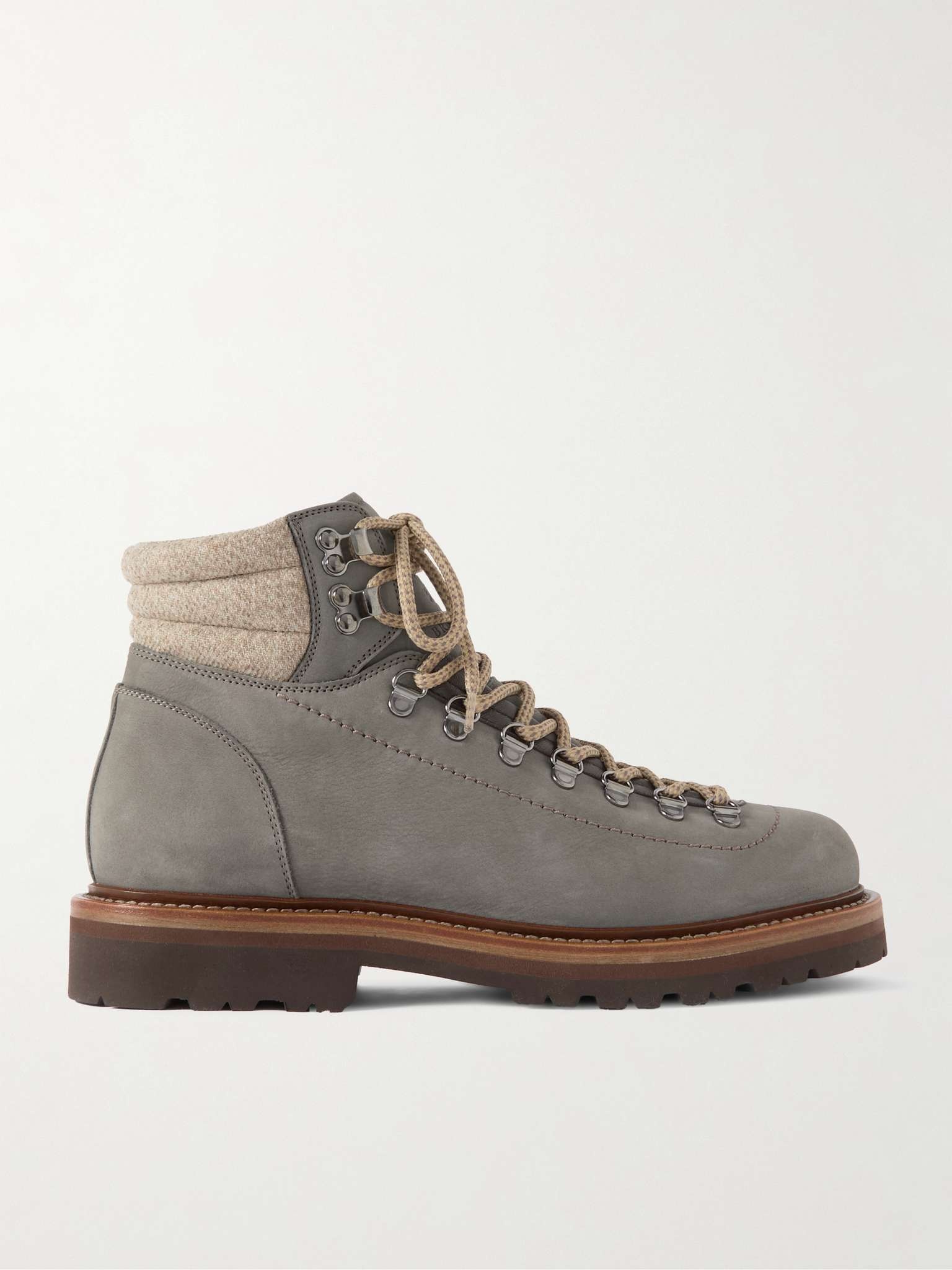 Cashmere-Trimmed Suede Boots - 1