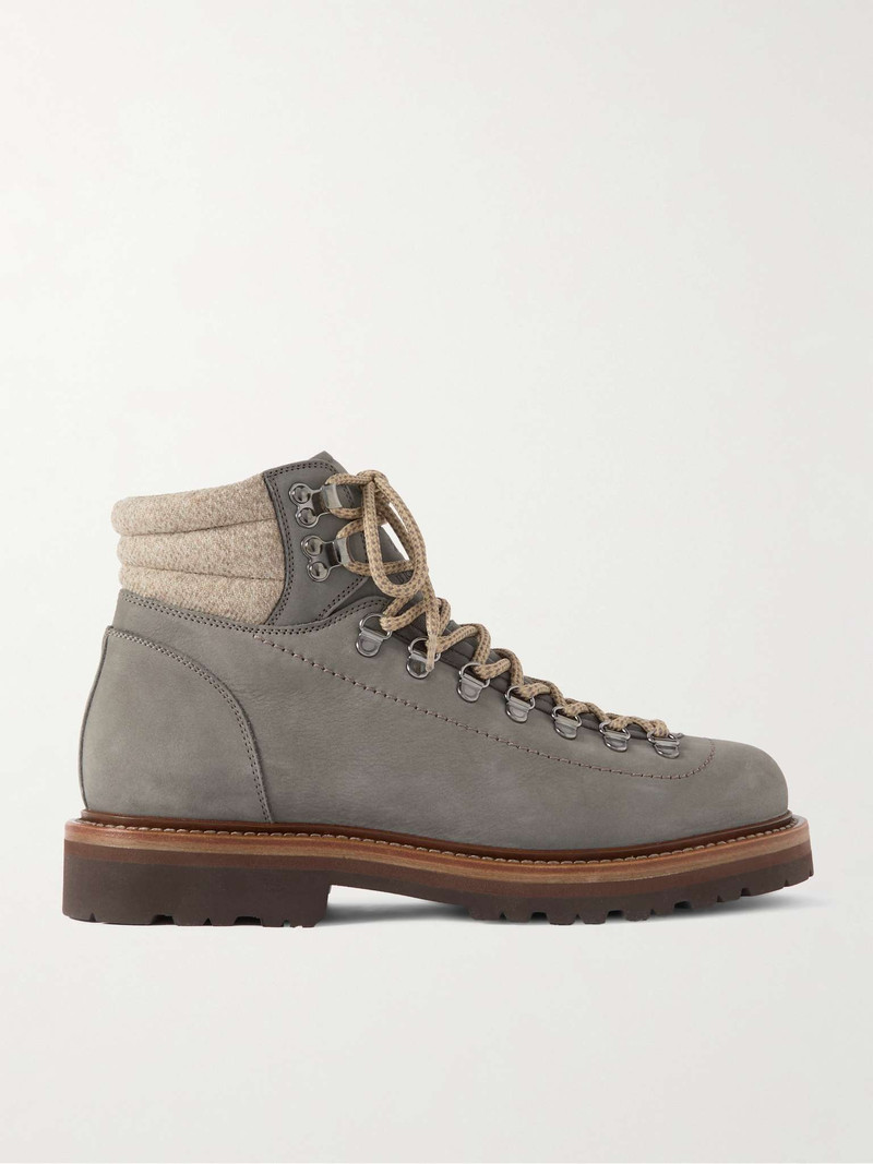 Cashmere-Trimmed Suede Boots 1