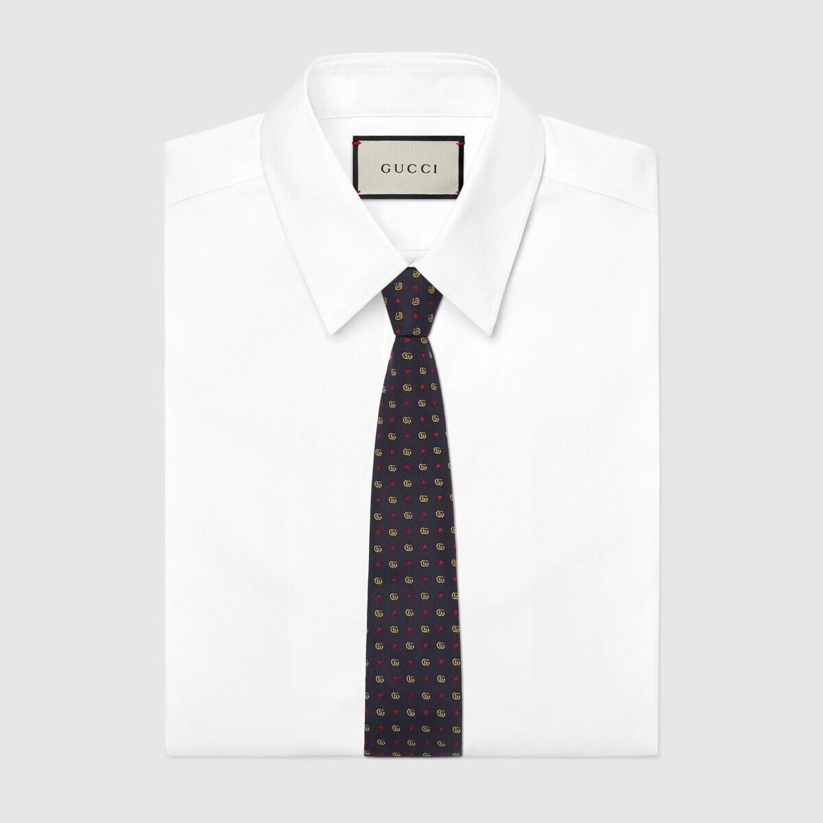 Double G and stars silk jacquard tie - 2