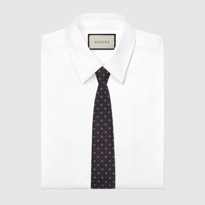 GUCCI Double G and stars silk jacquard tie outlook