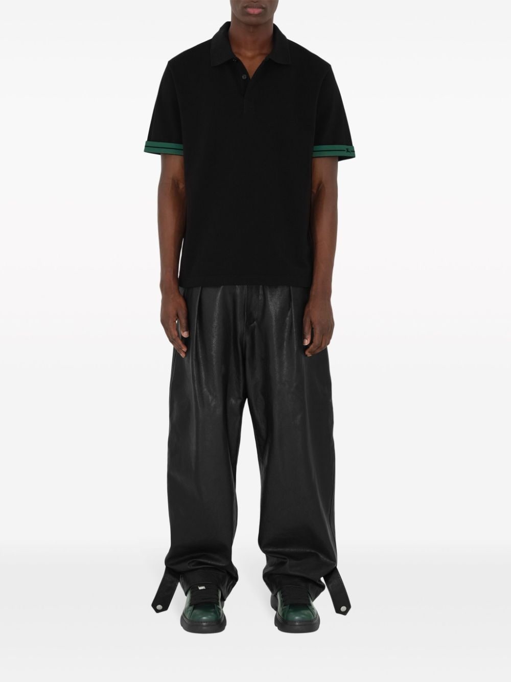 striped-cuffs polo shirt - 2