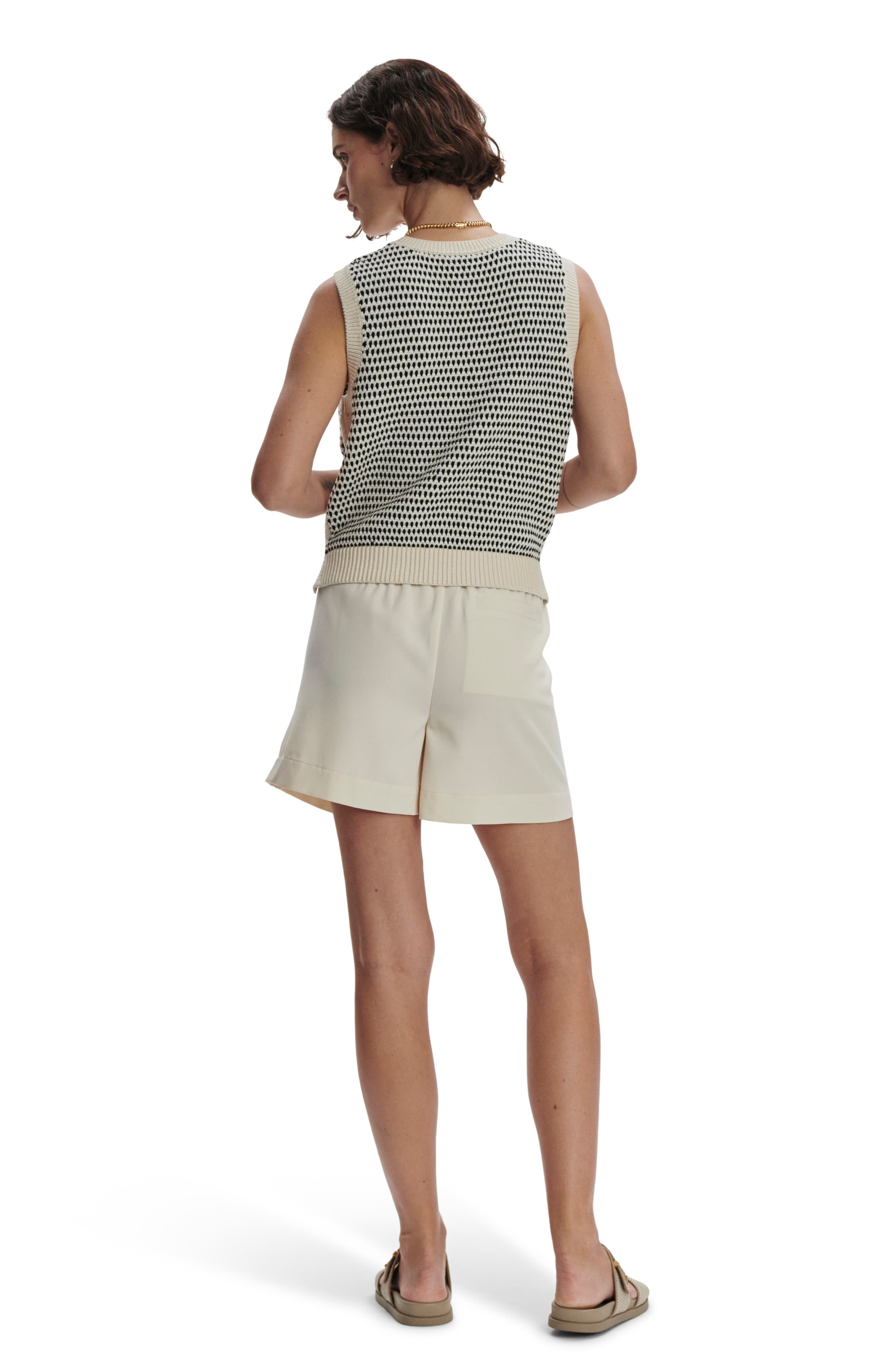 Varley Knowles Textured Cotton Vest in Birch Multi Stitch at Nordstrom - 5