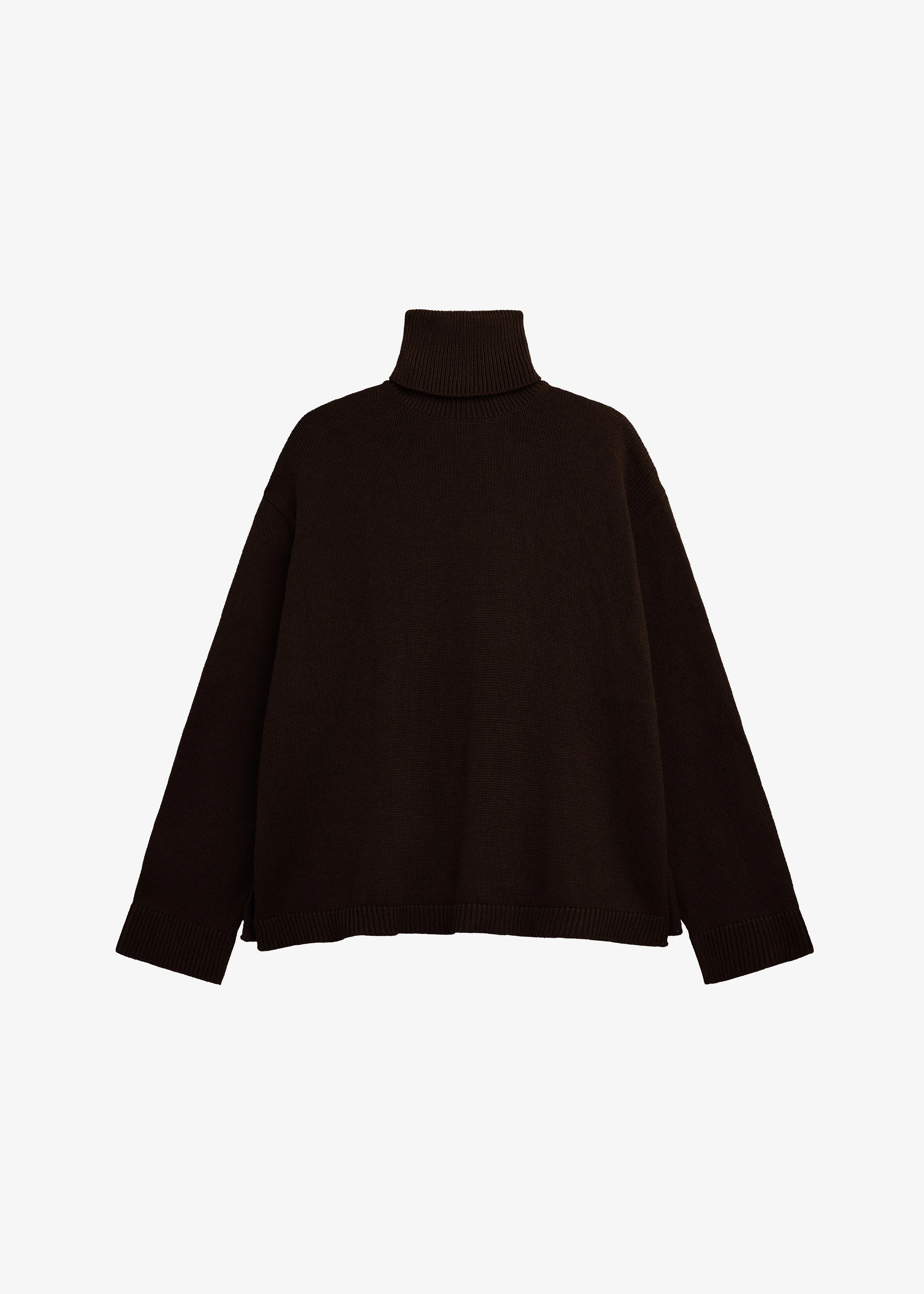 Rhea Trapeze Turtleneck - Dark Brown - 1