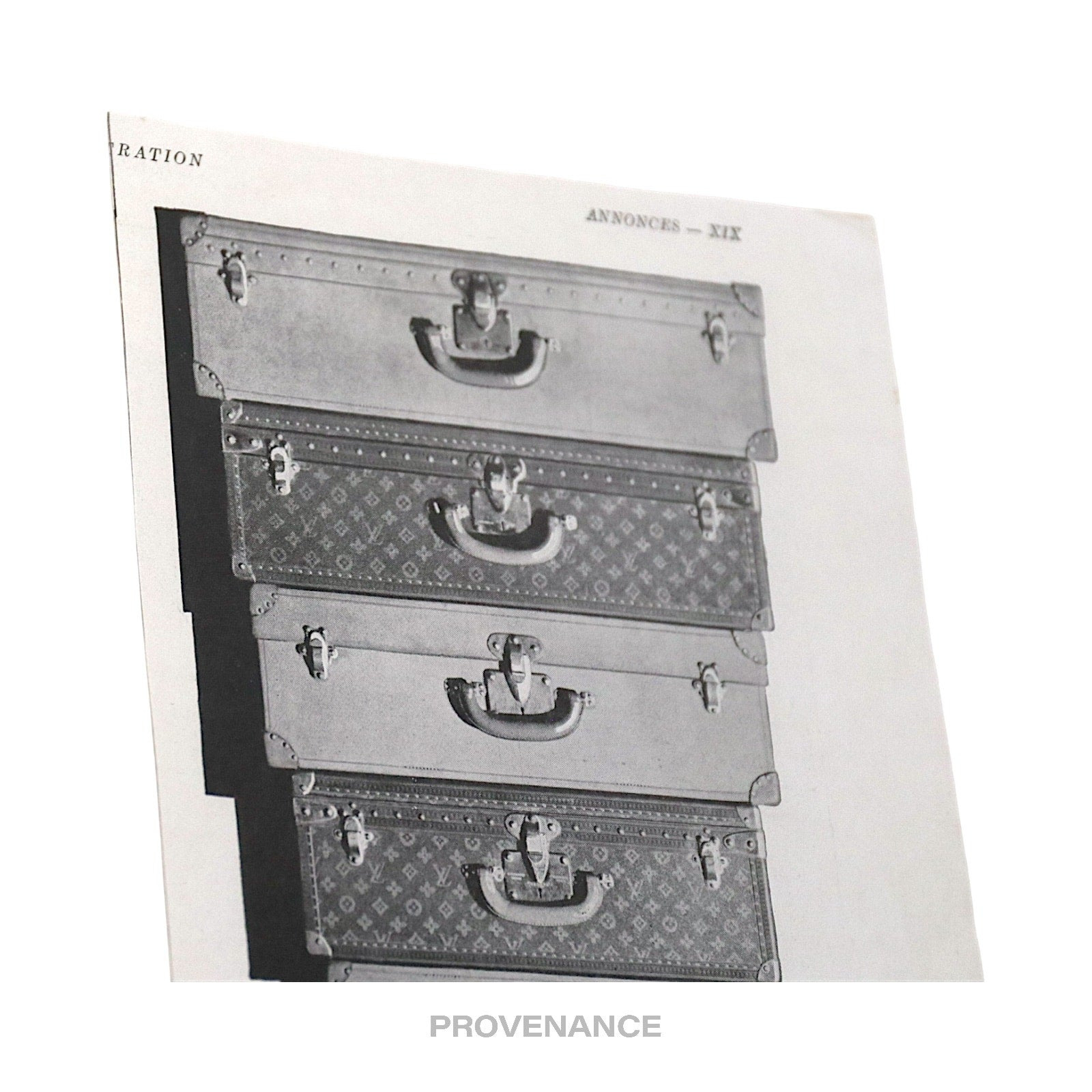 Louis Vuitton Antique Vintage Newsprint Ad - Trunks Stack - 6