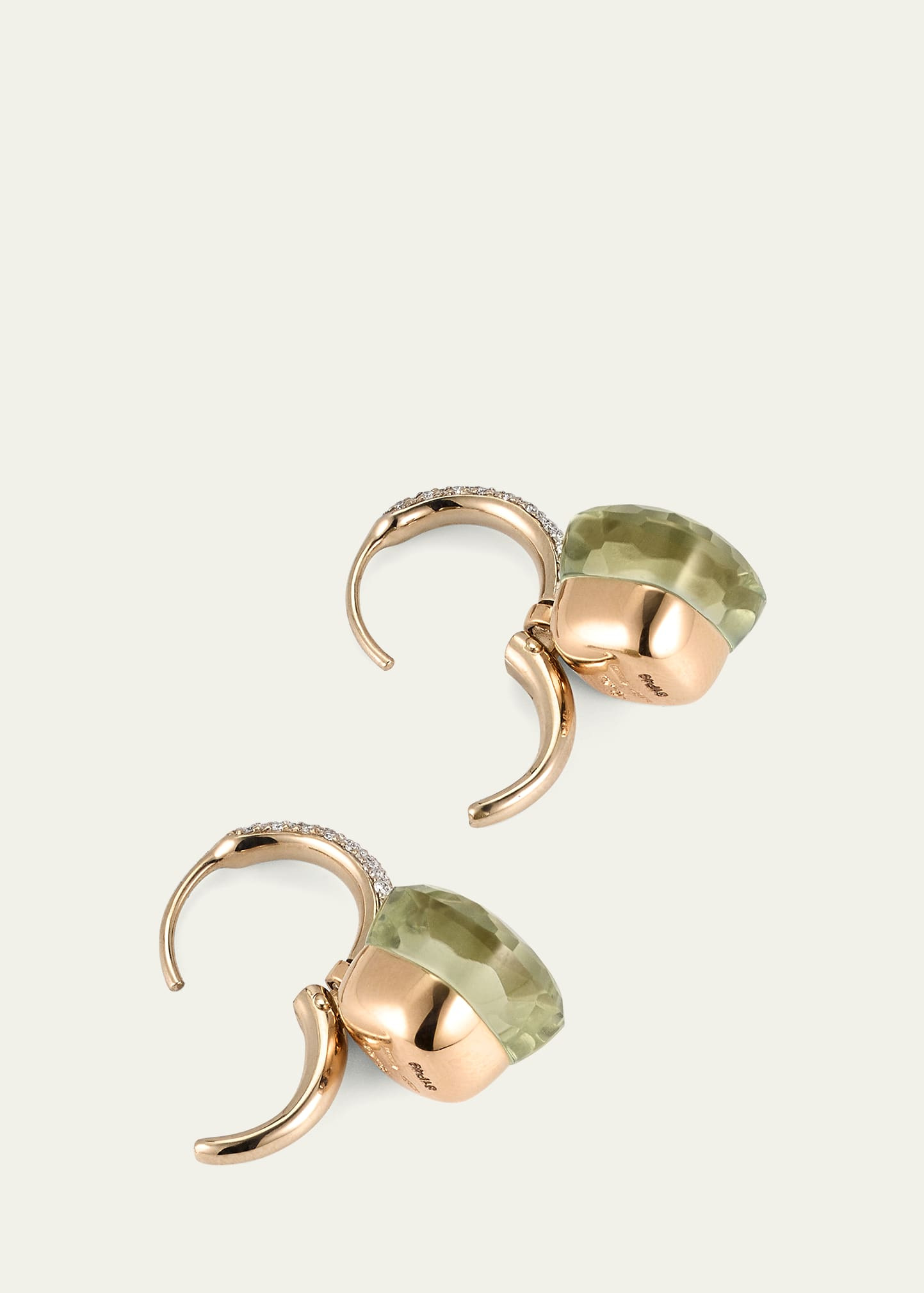 Nudo Prasiolite Drop Earrings with Diamonds - 4