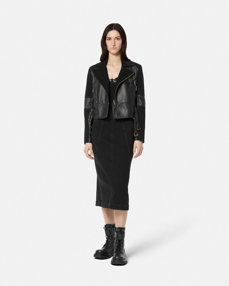 VERSACE JEANS COUTURE Baroque Buckle Bustier Denim Dress outlook