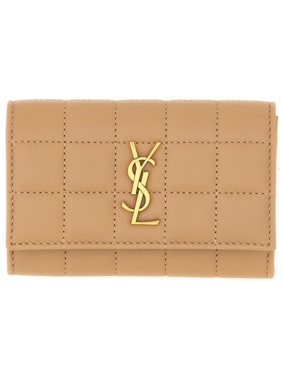 CASSANDRE MATELASSÉ CARRÉ LEATHER COMPACT CARD HOLDER - 1