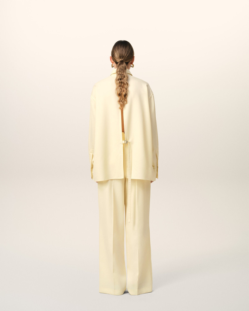 YELLOW WOOL BACK SLIT LOOSE SHIRT 5