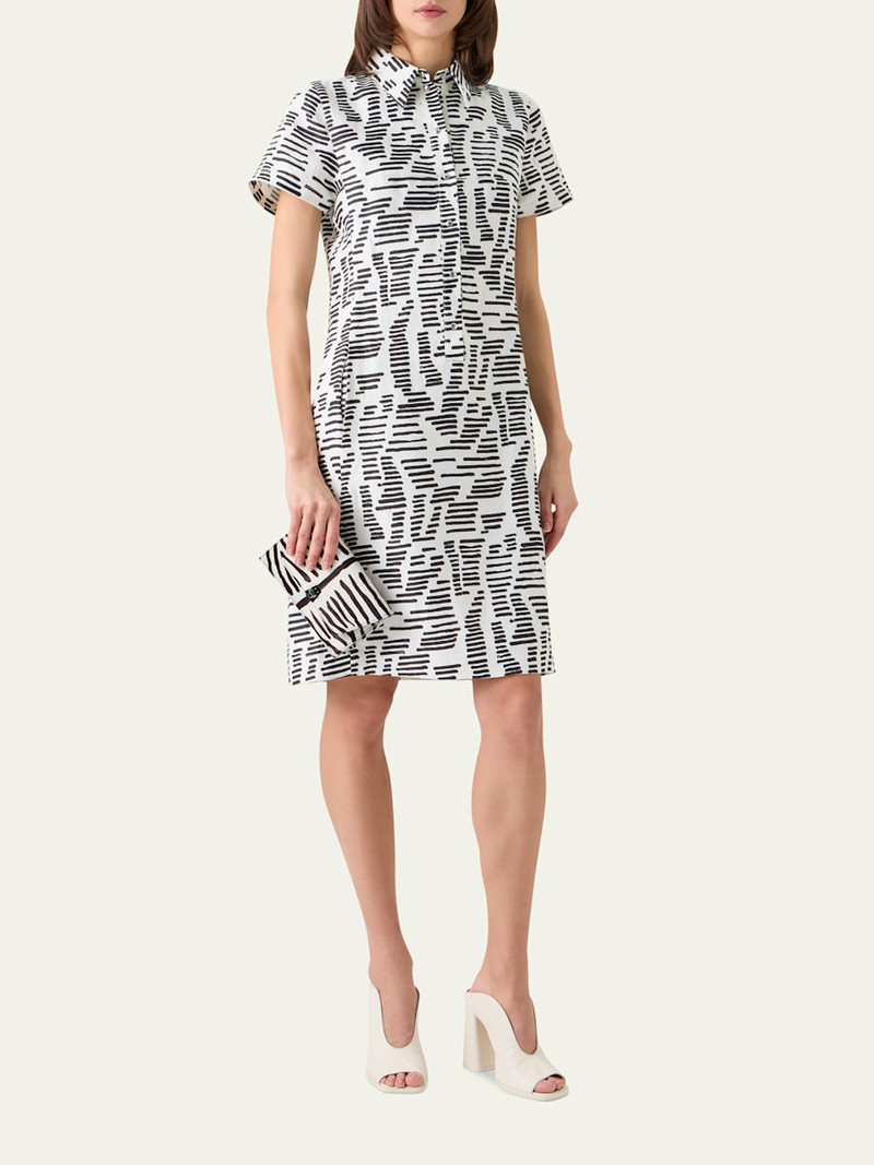 AKRIS Dance Movements Linen Toile Polo Dress outlook