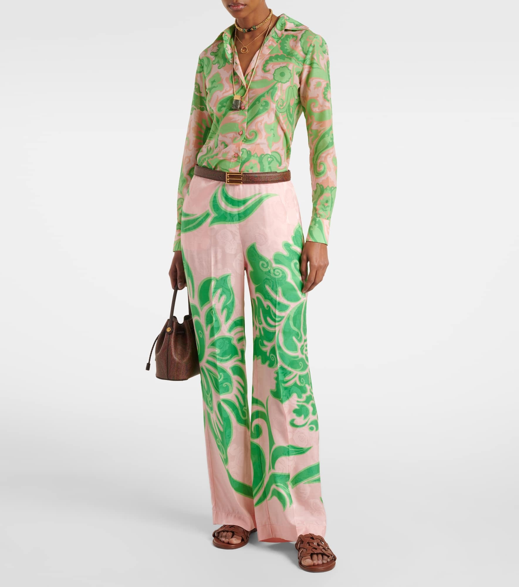 Printed straight pants - 2