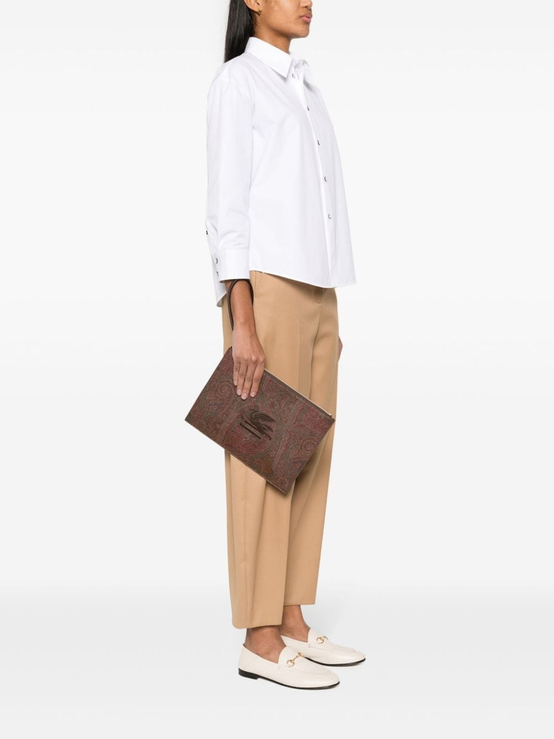 Etro Pegaso-embroidered clutch bag outlook