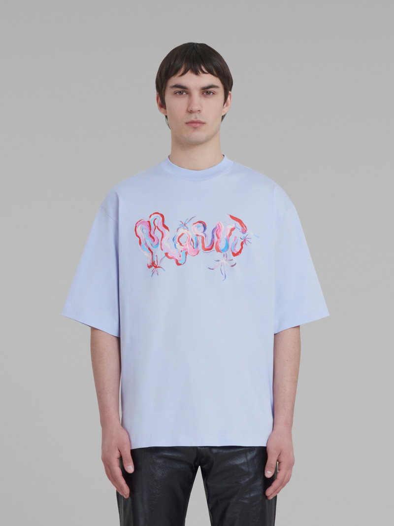 Marni PURPLE COTTON T-SHIRT WITH MARNI WHIRL PRINT outlook