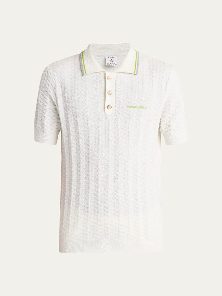 Men's Boucle Cotton-Blend Polo Shirt - 1