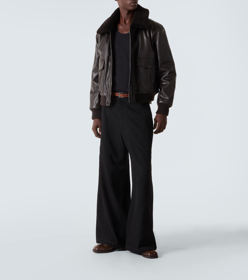 Lemaire Mid-rise wool twill wide-leg pants outlook