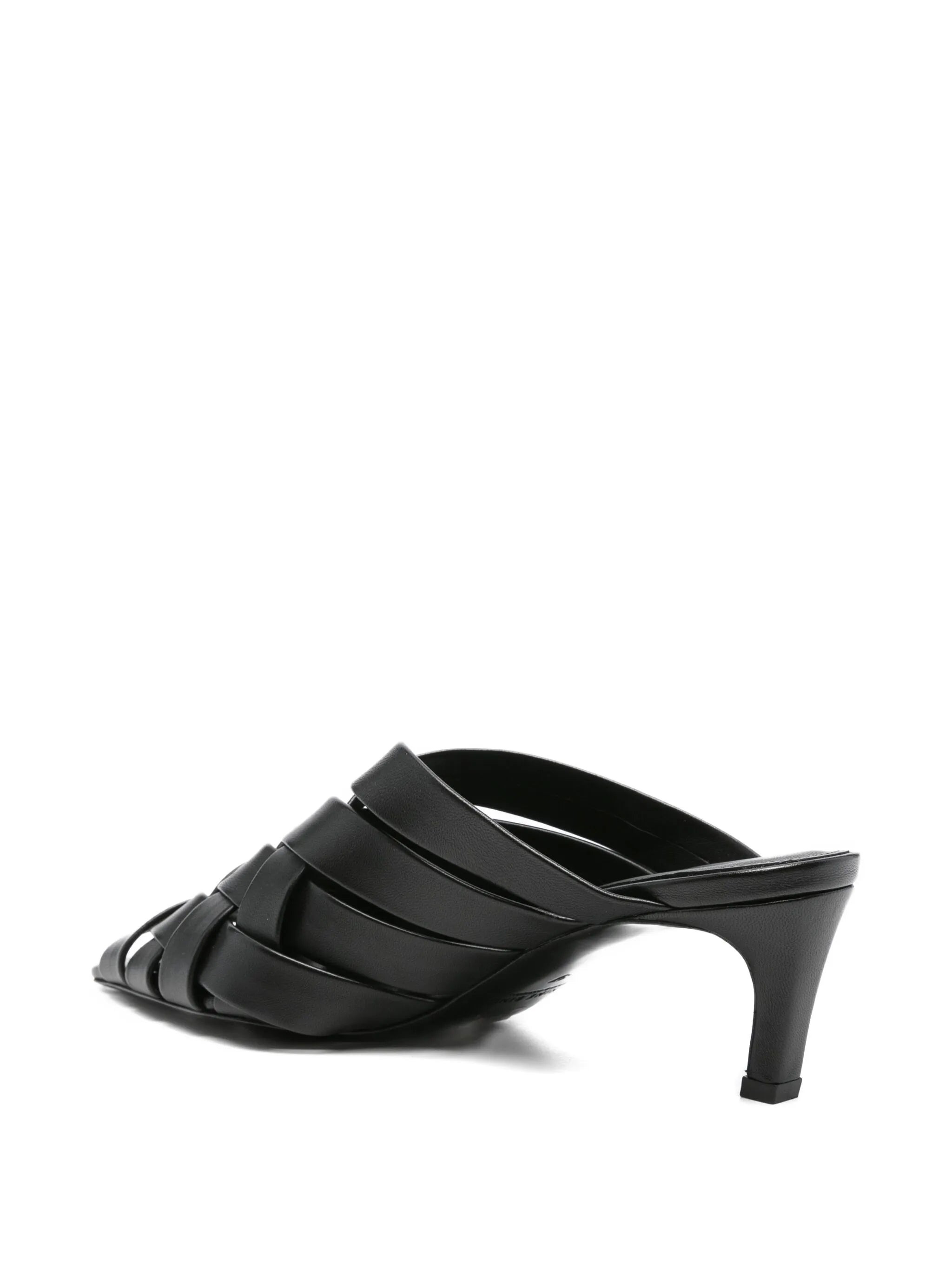 Anine Bing 55mm Eve Woven Leather Mules - 2