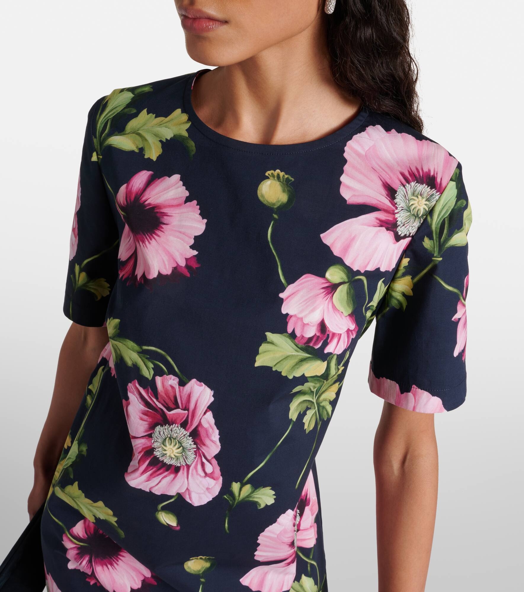 Floral cotton-blend minidress - 4