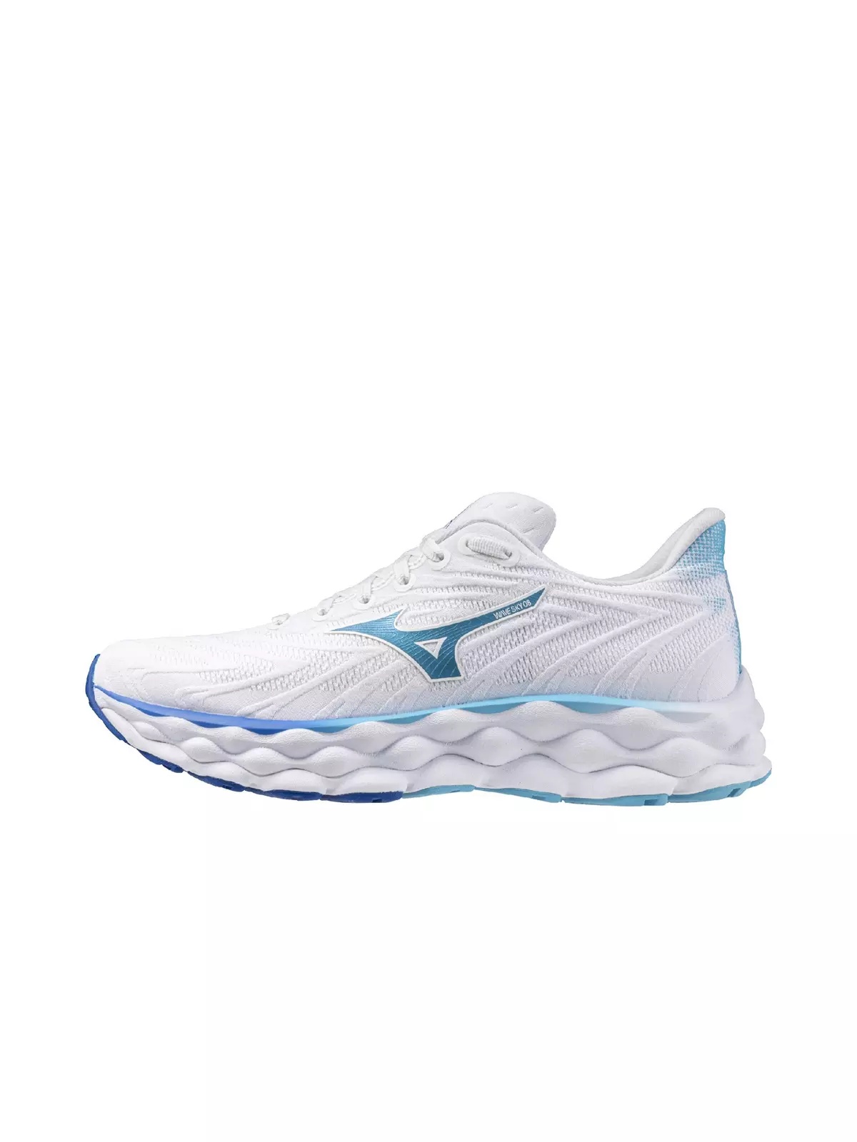 Wave Sky 8 "White/Moroccan Blue" Women's Running Shoe - 2