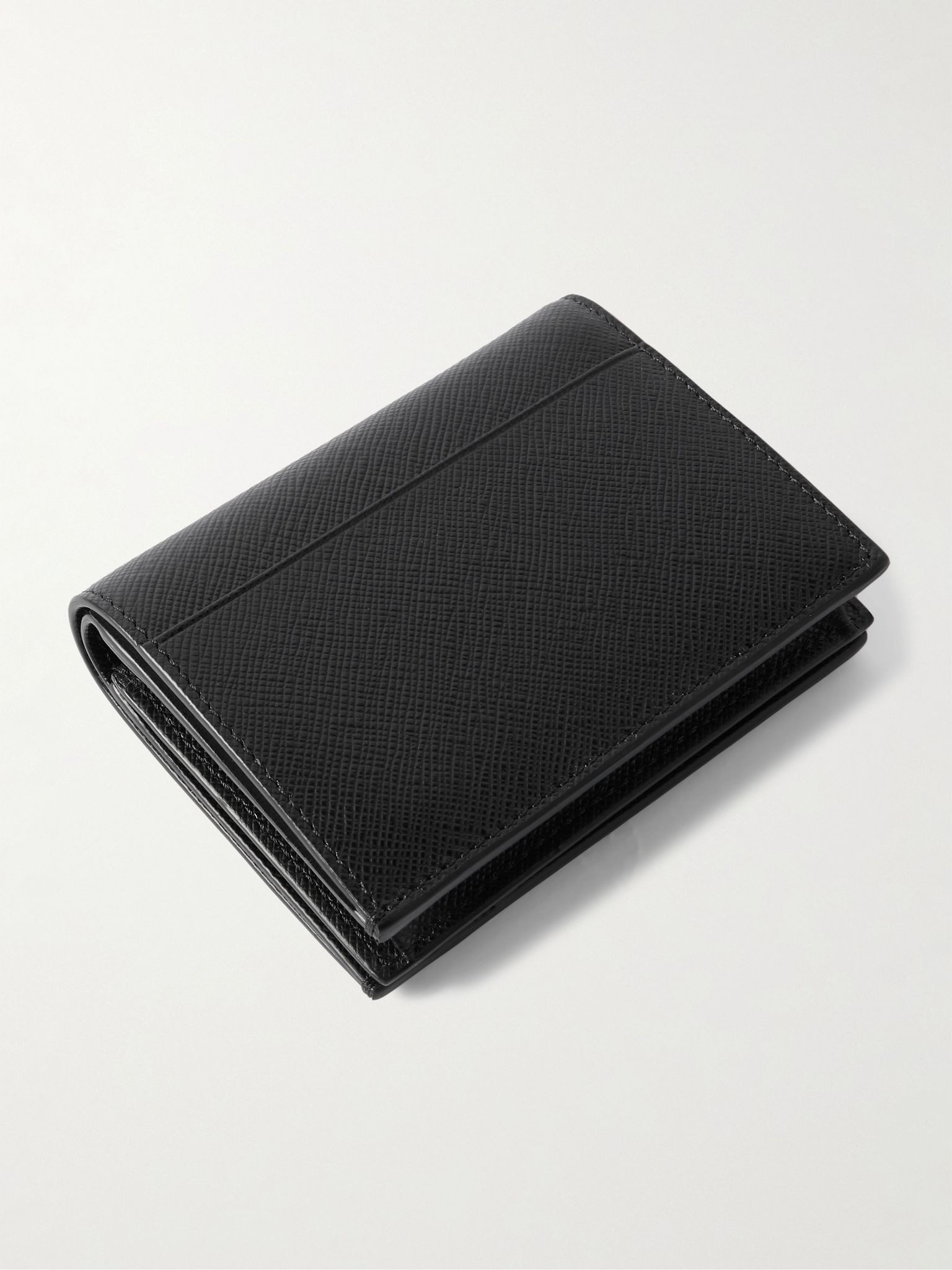 Sartorial Logo-Appliquéd Cross-Grain Leather Wallet Black - 2