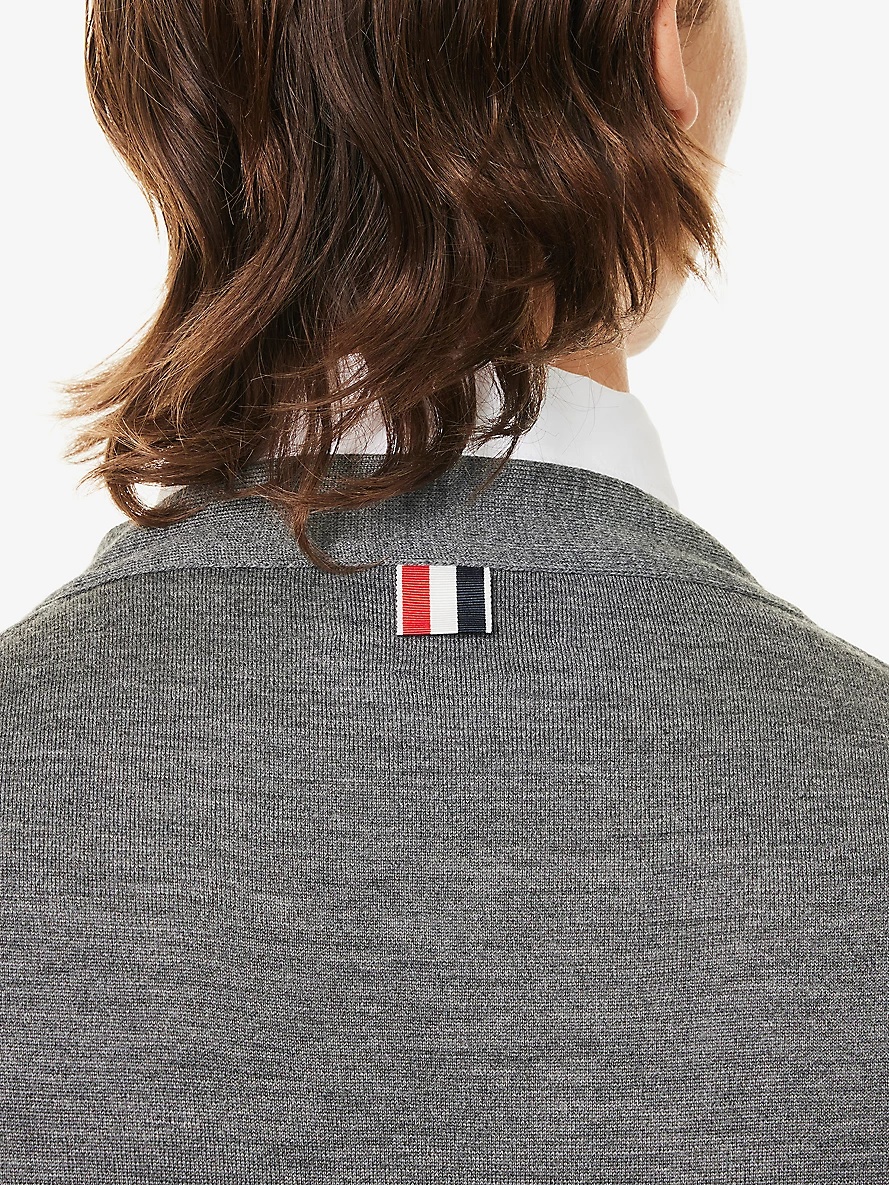 Striped V-neck wool cardigan - 5