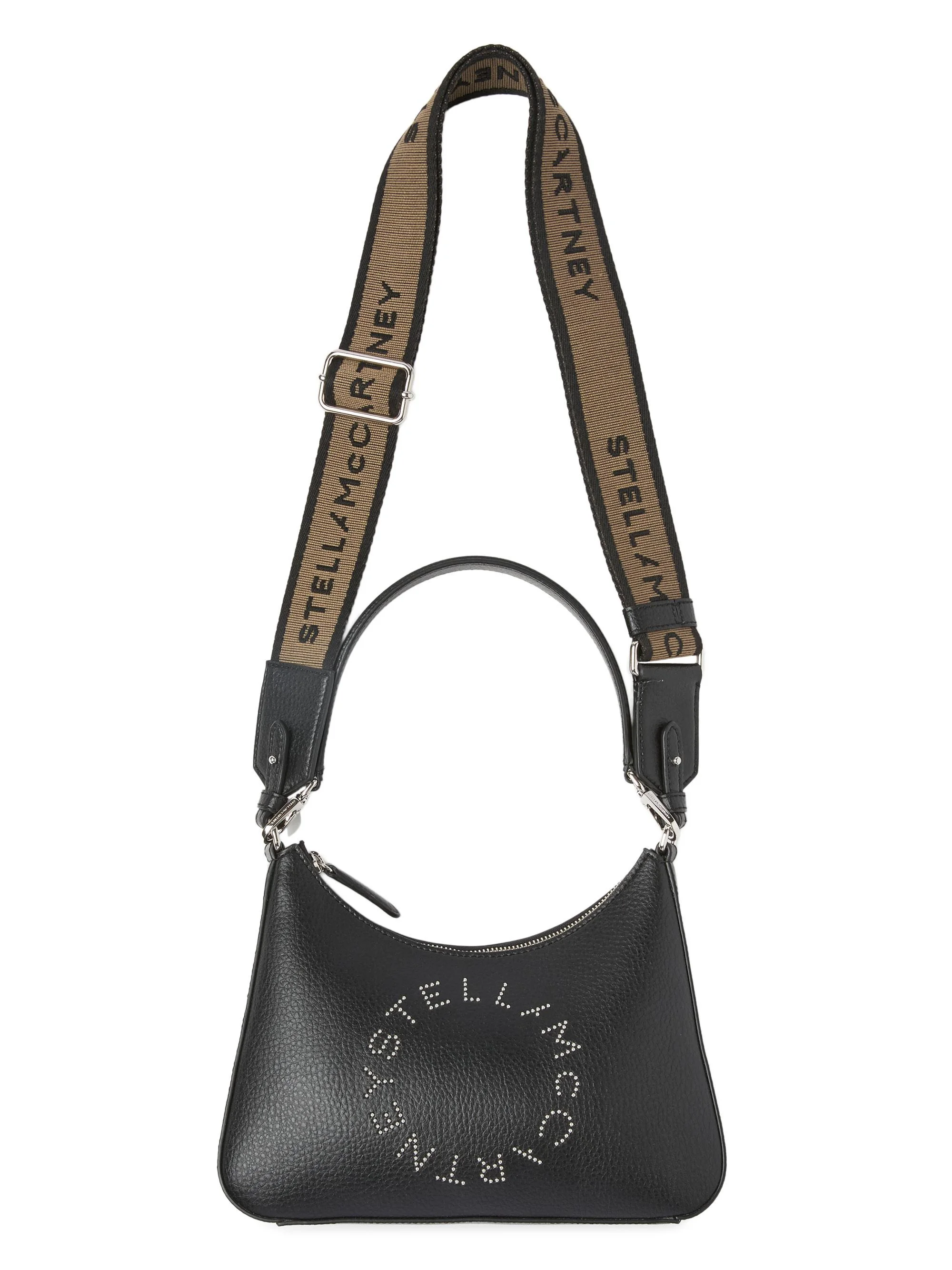 Women's Studded Logo Shoulder Bag - Black - 1