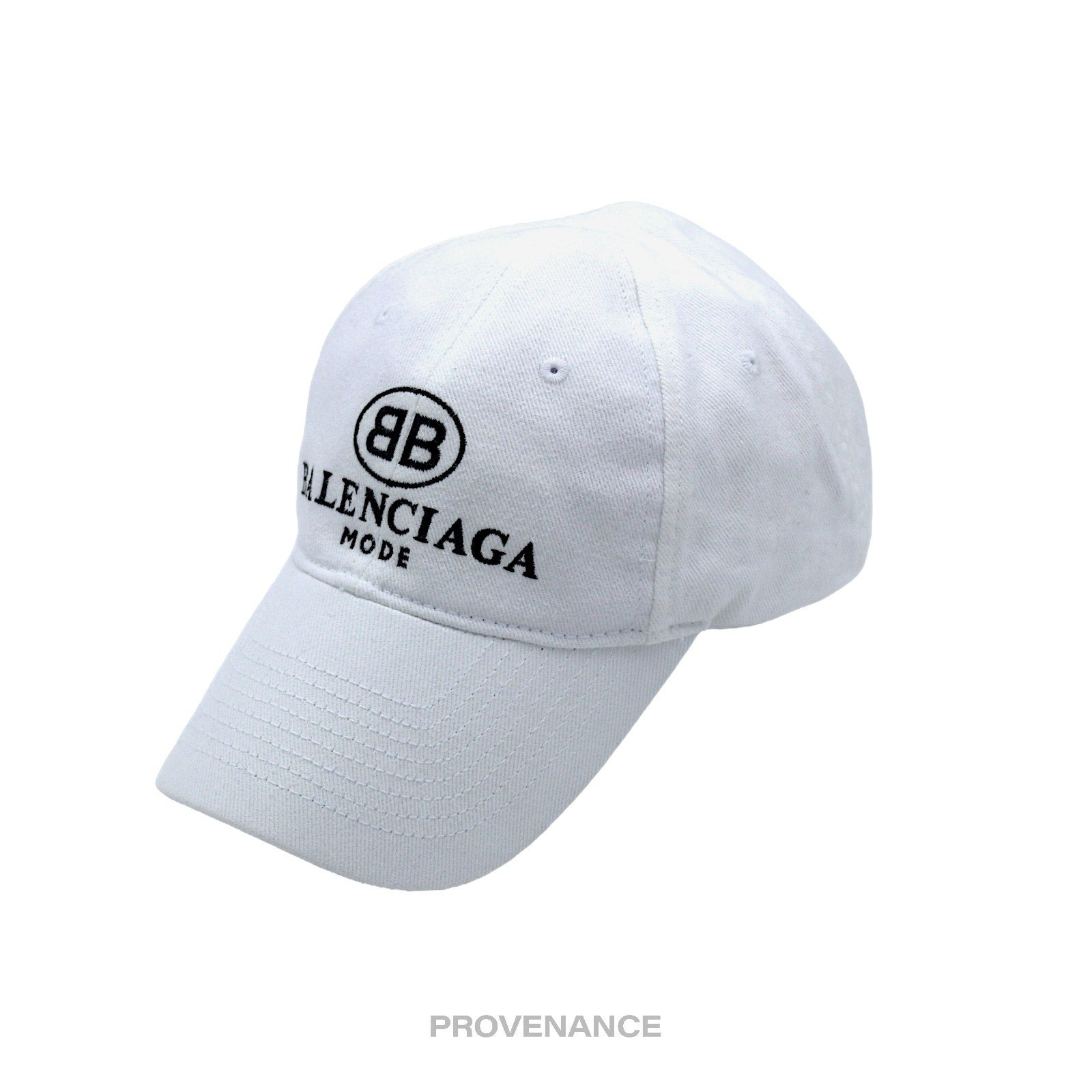 Balenciaga BB Logo Mode Embroidered Cap Hat - White - 2