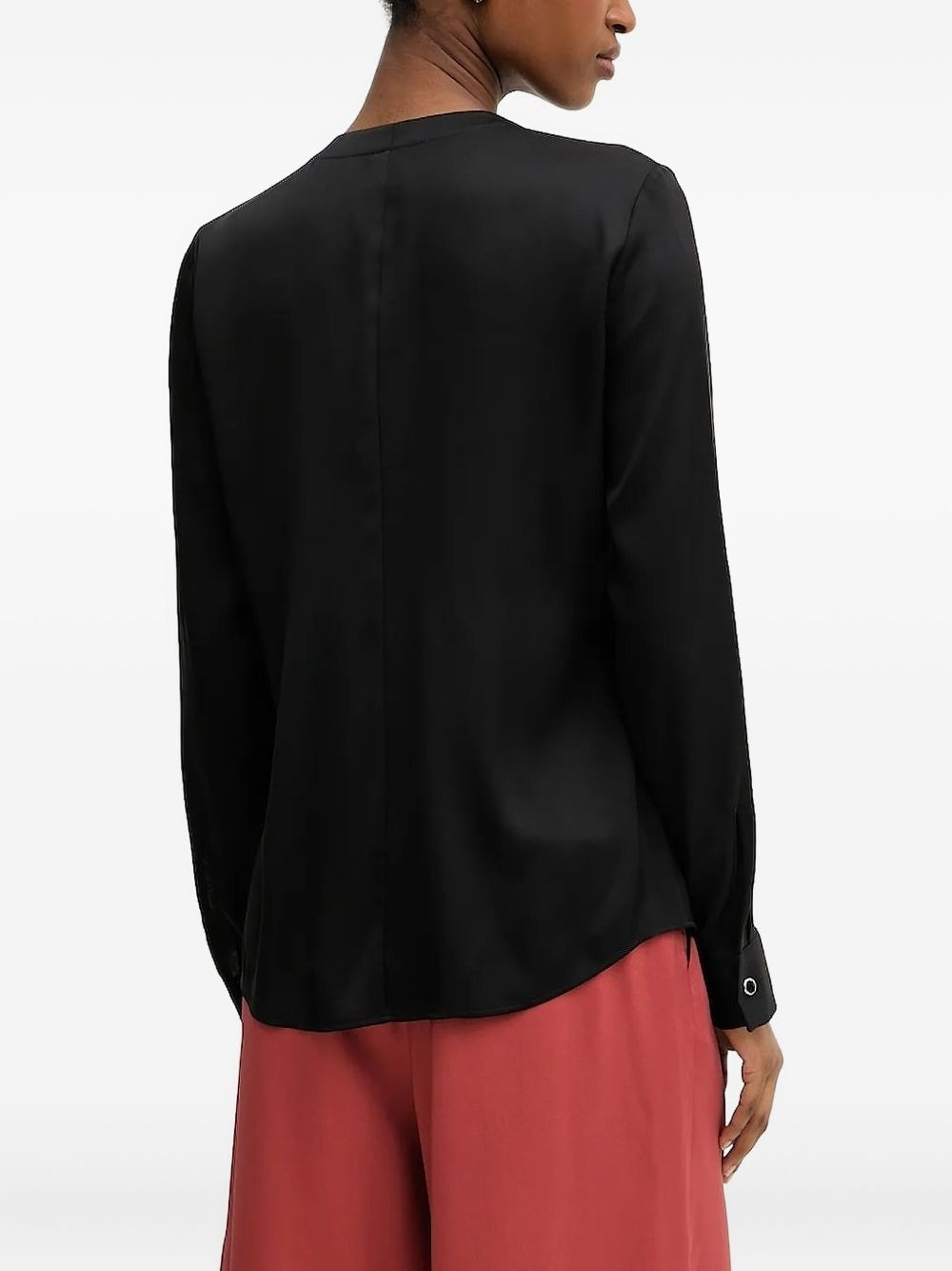 pleated round-neck blouse - 2