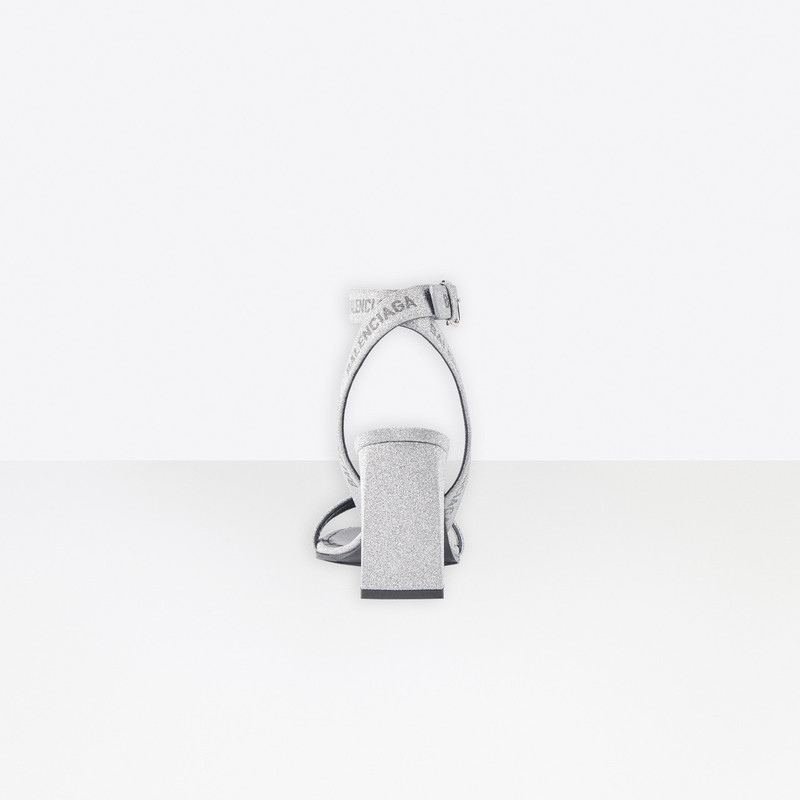 BALENCIAGA Allover Logo Round 80mm Ankle Strap Sandal outlook