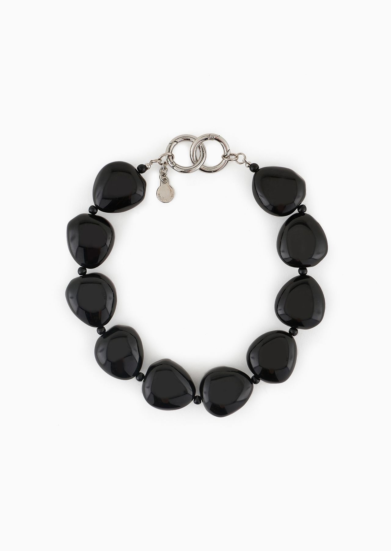 Choker necklace with rounded gemstones - 1