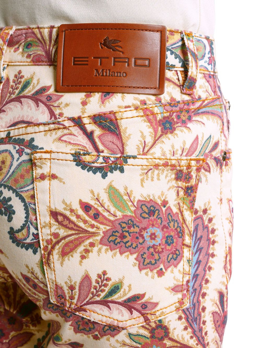 paisley-print straight-leg jeans - 4