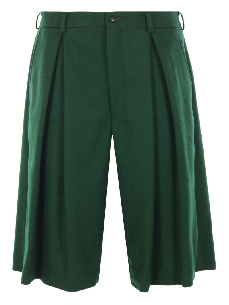 pleated darted wool shorts 1