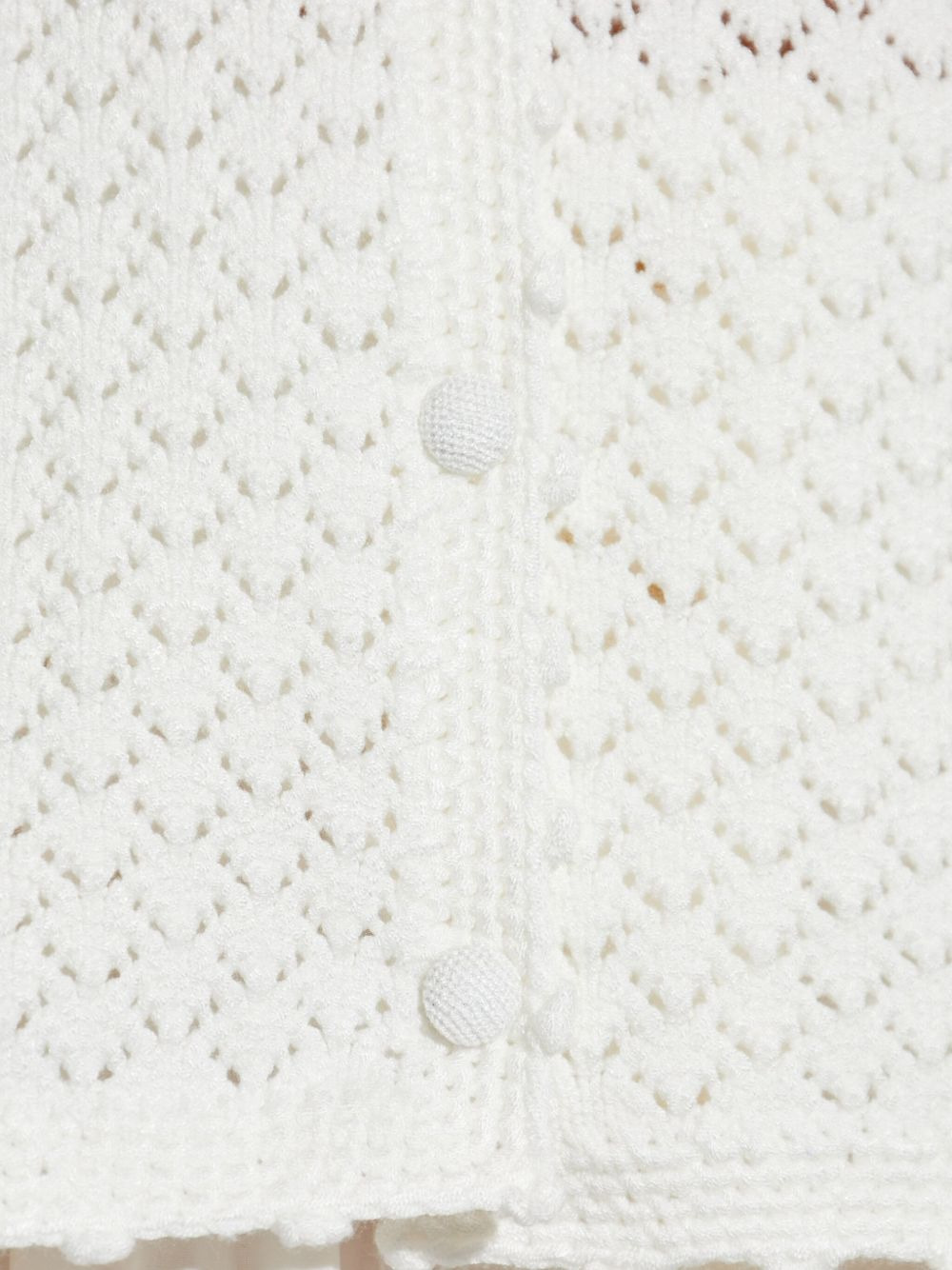 crochet-detail buttoned cardigan - 5
