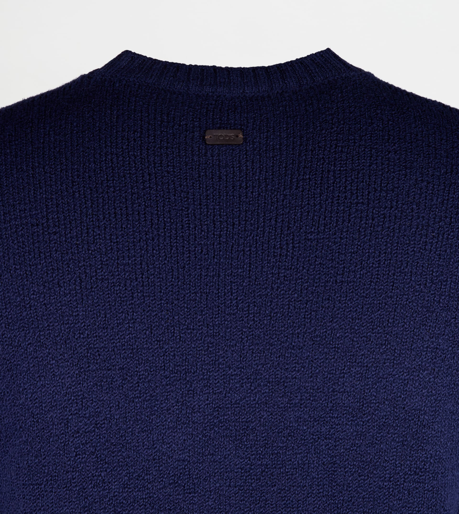 ROUND-NECK PULLOVER IN COTTON - BLUE - 7