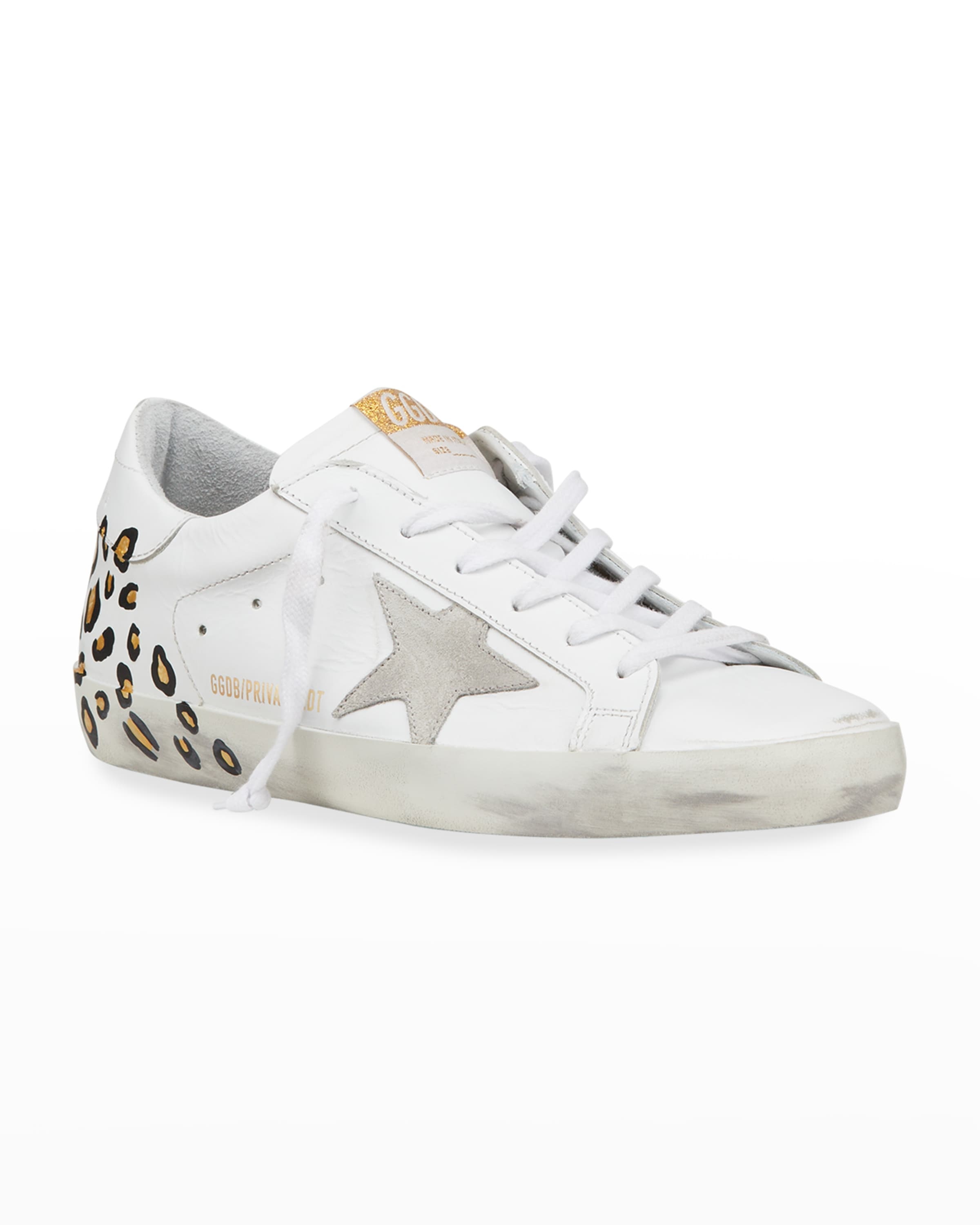 Superstar Hand-Painted Leopard Leather Sneakers - 2