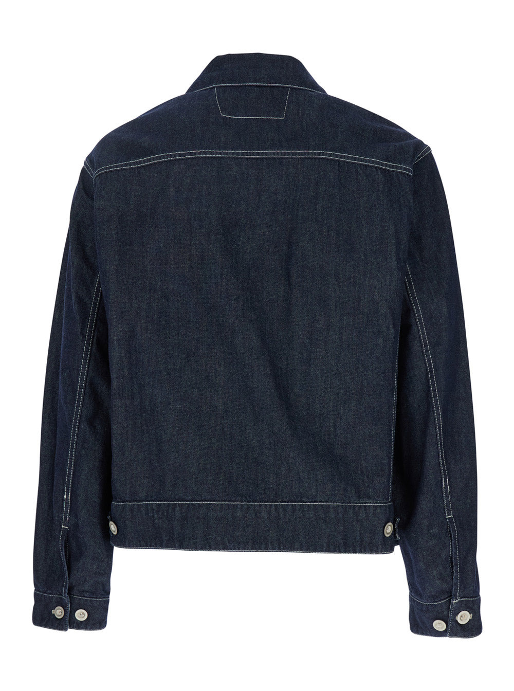 C.P. Company Men Blue Jacket With Classic Collar And Logo Patch On The Front In Denim Man - 2